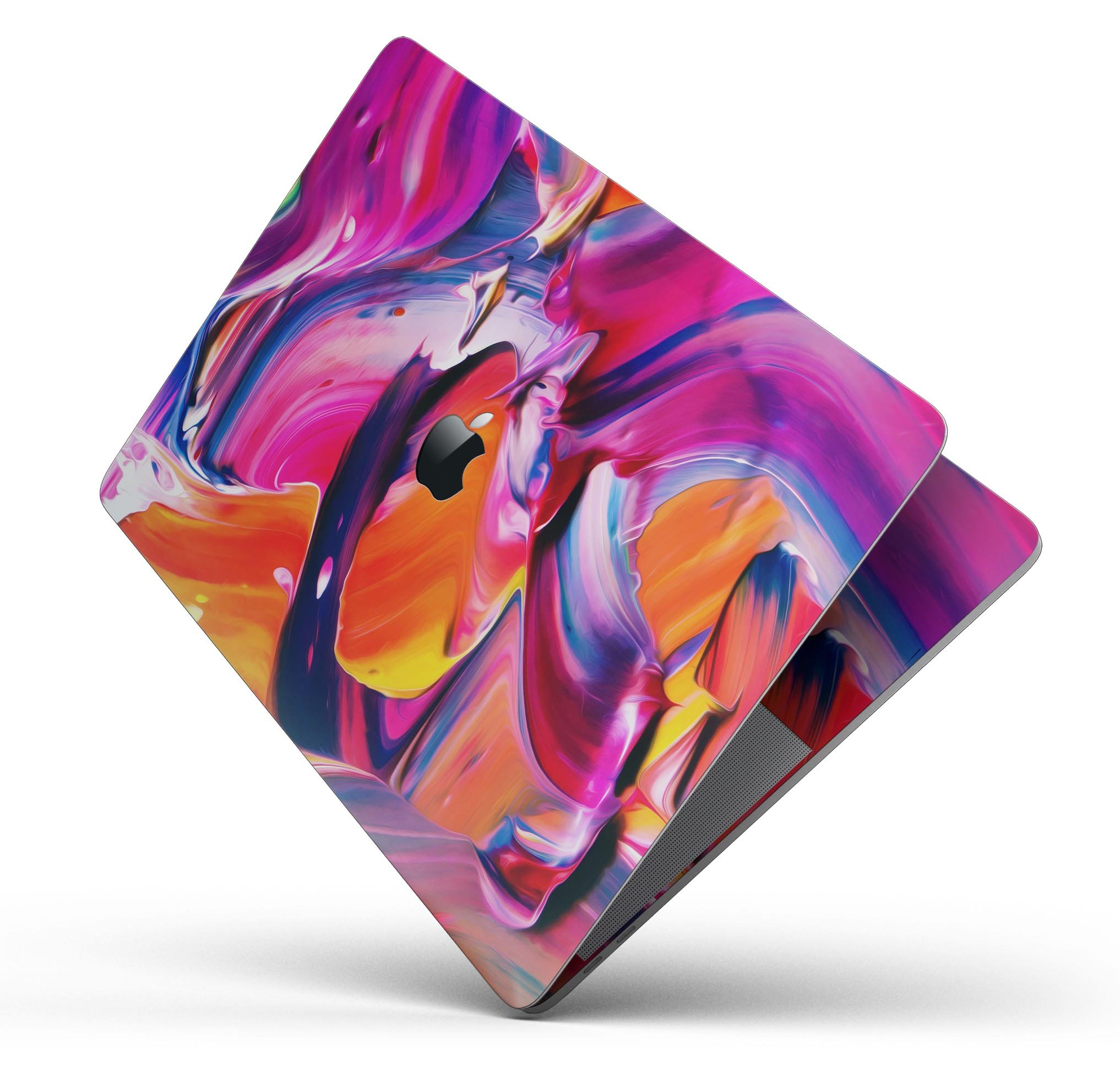 Blurred Abstract Flow V9 skin decal wrap kit for Apple MacBook, showcasing vibrant colors and a sleek design.