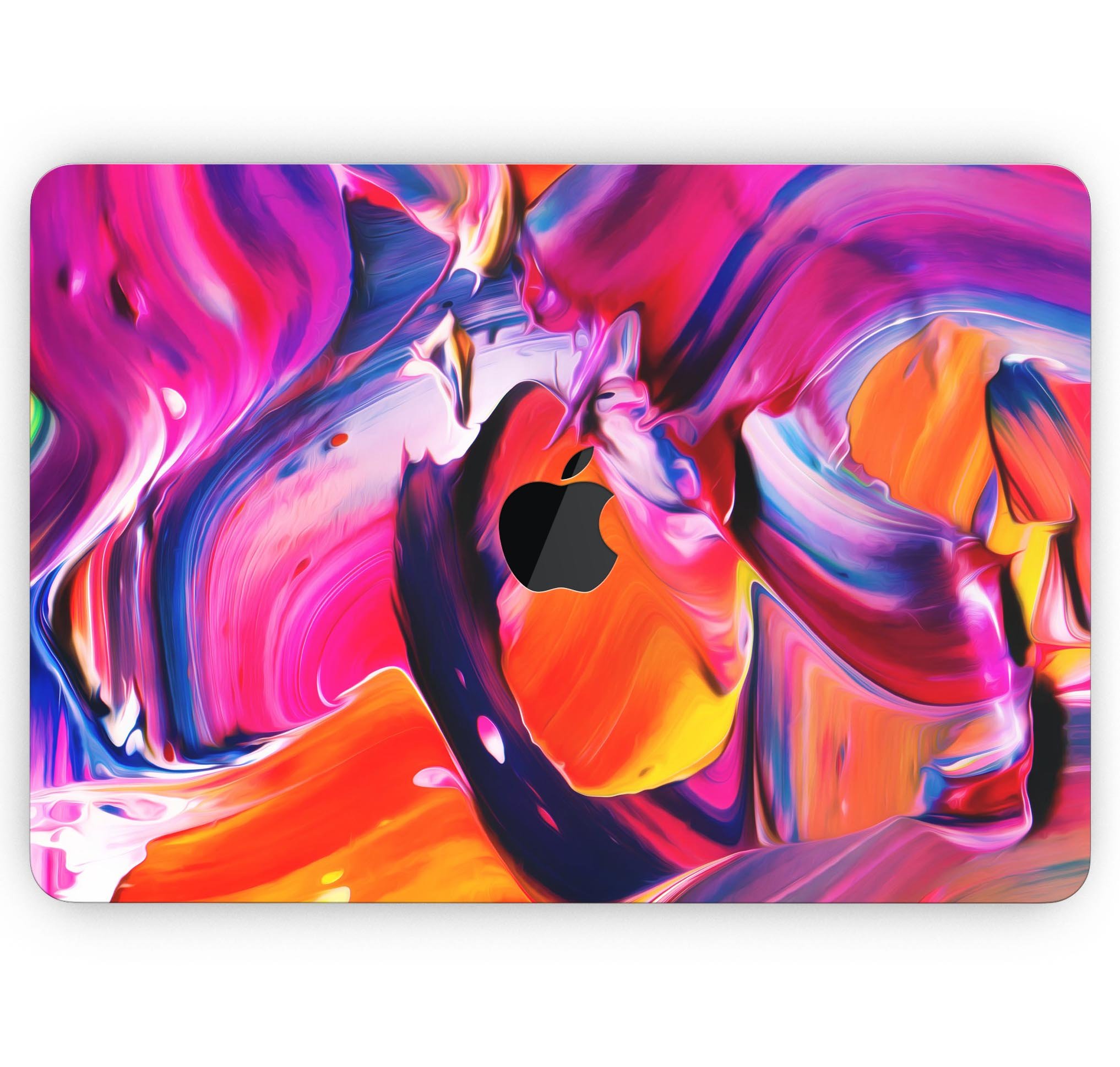 Blurred Abstract Flow V9 skin decal wrap kit for Apple MacBook, showcasing vibrant colors and a sleek design.