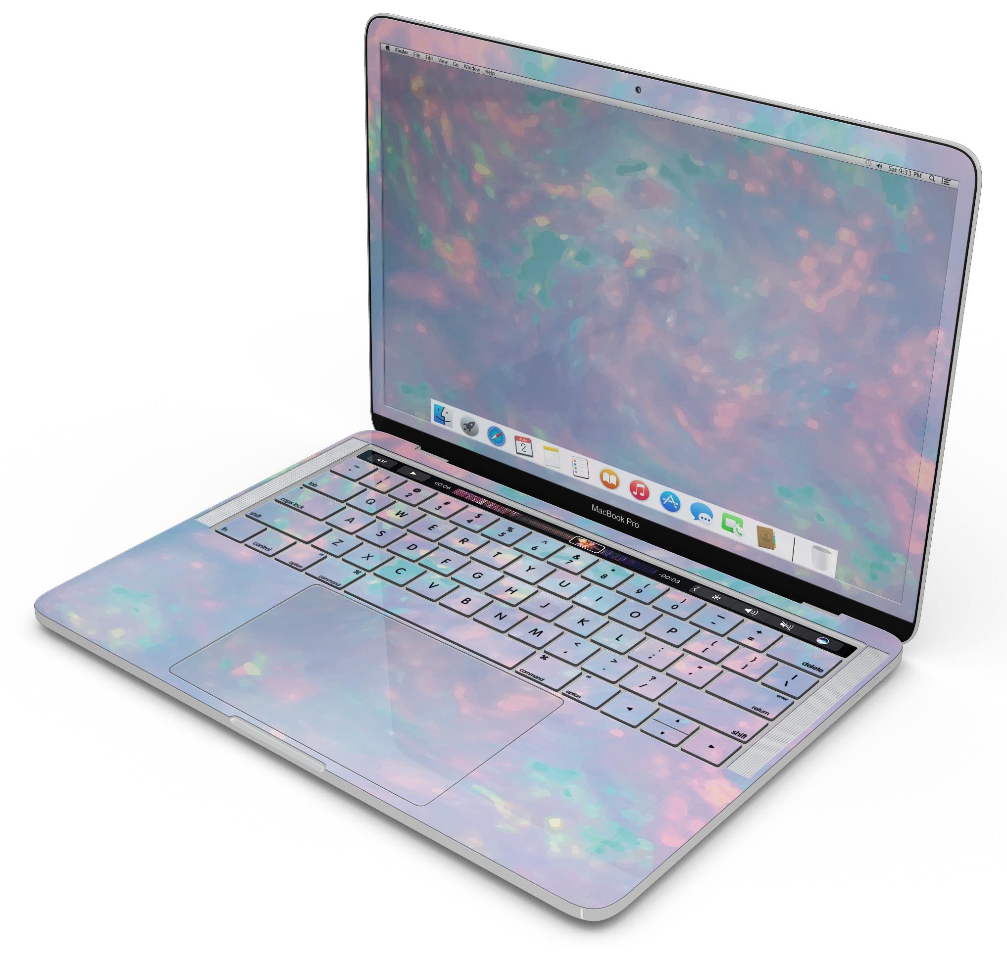 Blurry Opal Gemstone skin decal wrap kit for Apple MacBook, showcasing a vibrant design with a smooth finish.