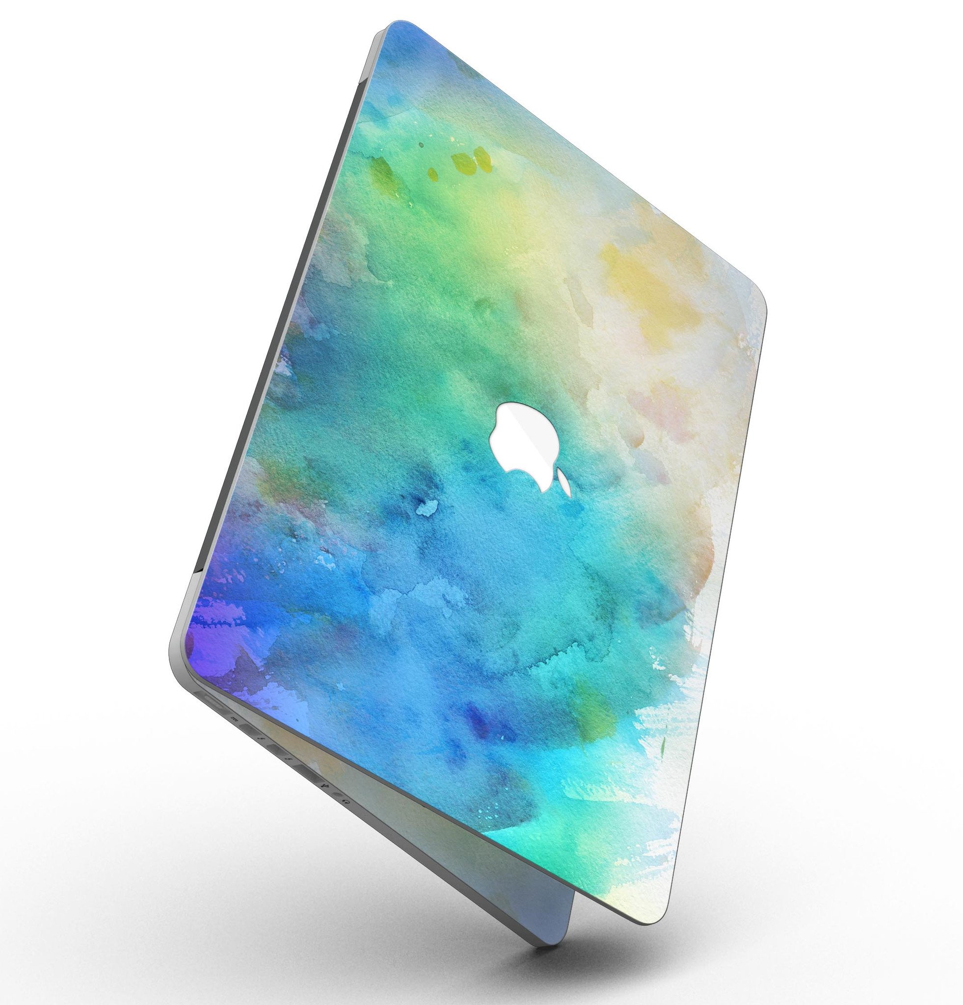 Blushed 493 Absorbed Watercolor Texture skin for MacBook Pro with Retina Display, showcasing vibrant colors and a sleek design.