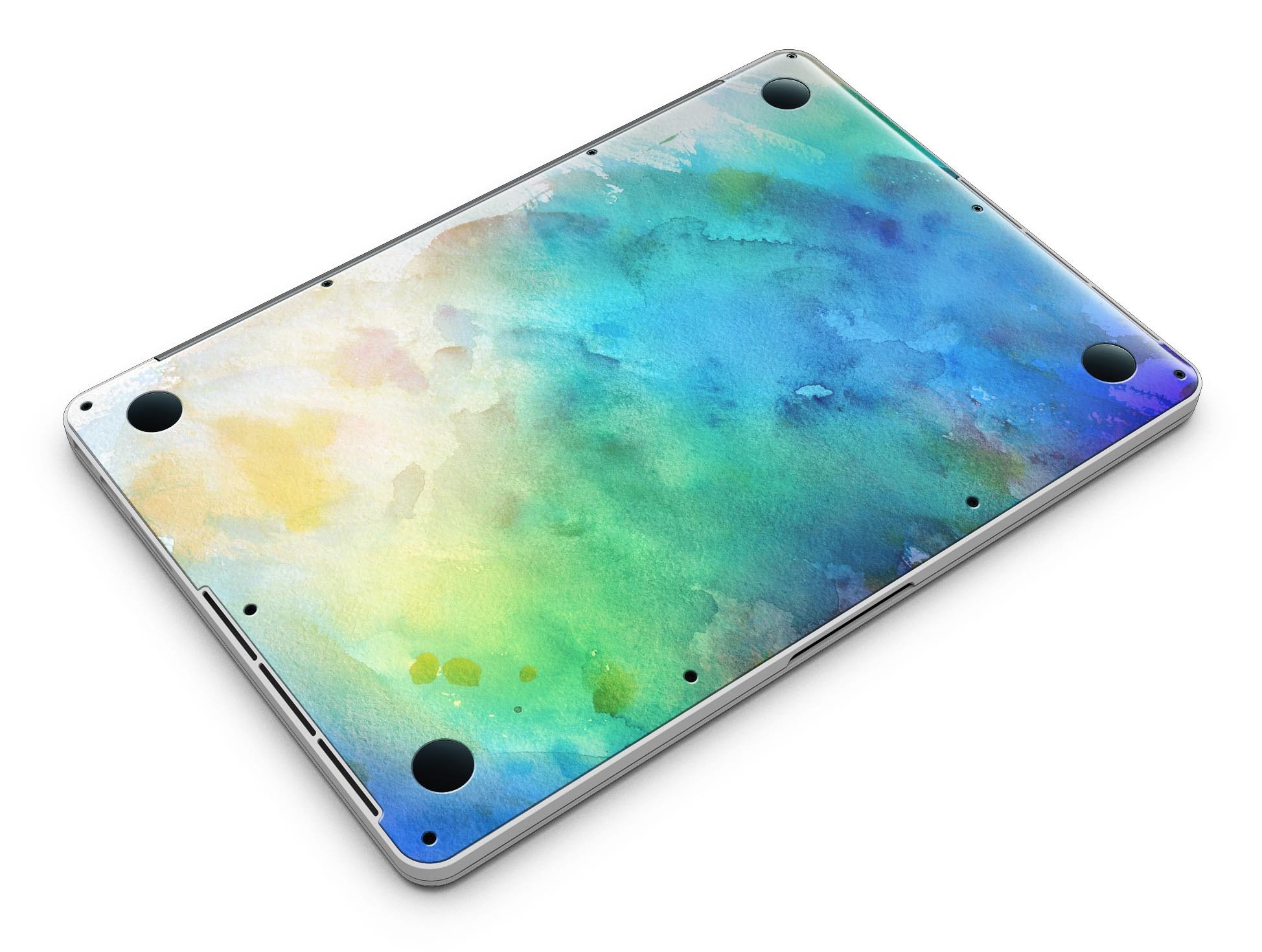 Blushed 493 Absorbed Watercolor Texture skin for MacBook Pro with Retina Display, showcasing vibrant colors and a sleek design.