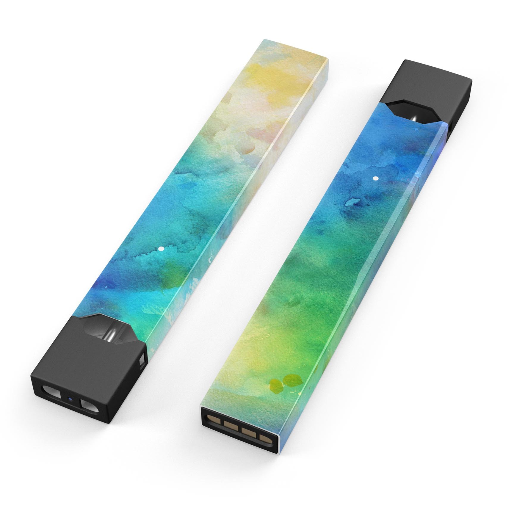 Blushed 493 Absorbed Watercolor Texture decal for JUUL device, showcasing vibrant colors and premium finish.