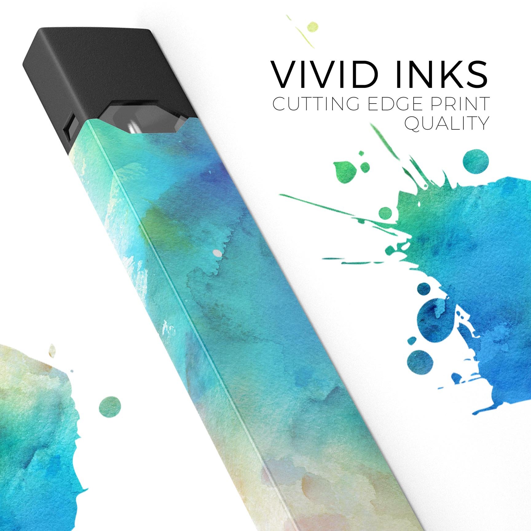 Blushed 493 Absorbed Watercolor Texture decal for JUUL device, showcasing vibrant colors and premium finish.