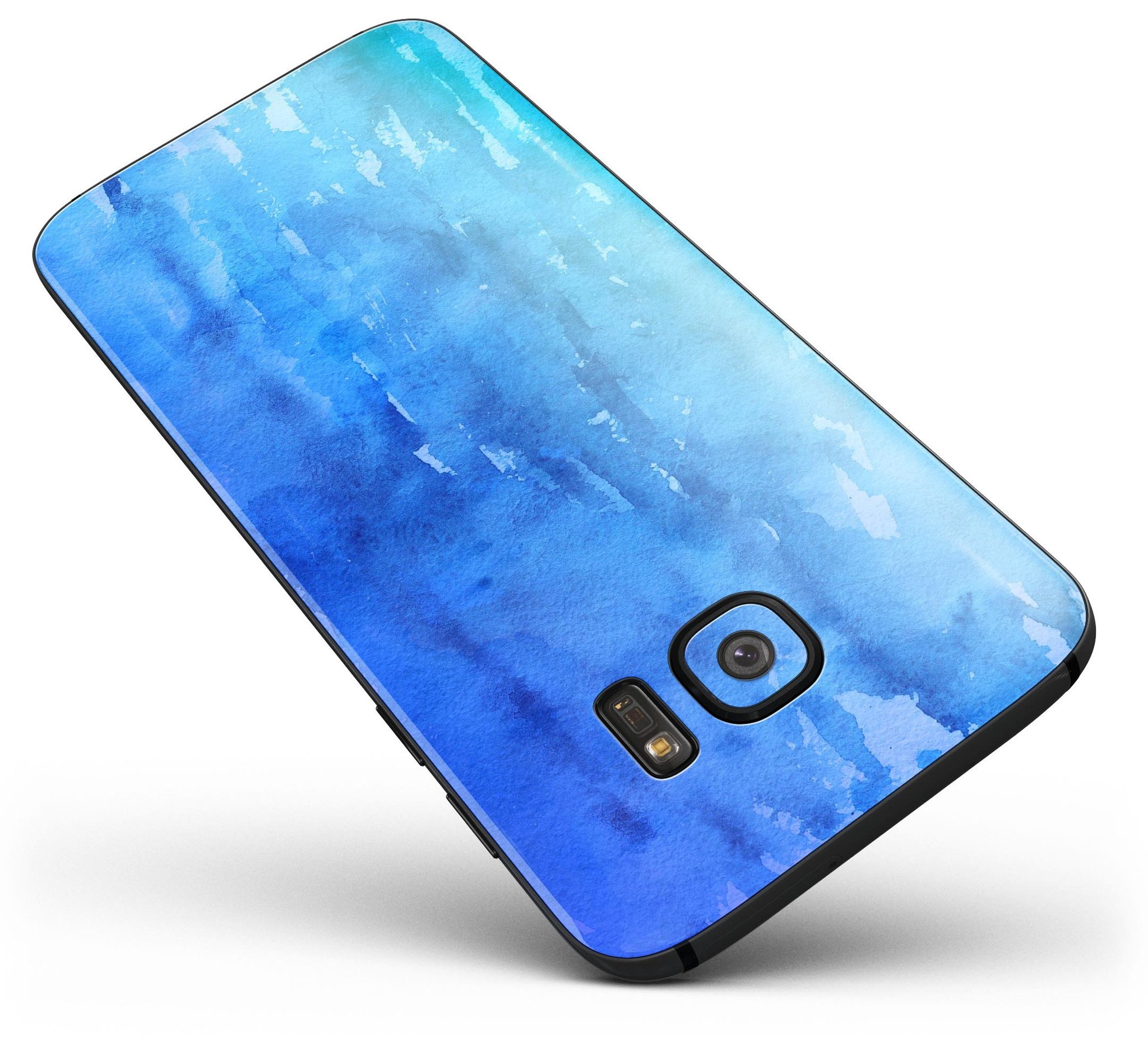 Blushed Blue 44 Absorbed Watercolor Texture skin for Samsung Galaxy S7, showcasing vibrant colors and a stylish design.