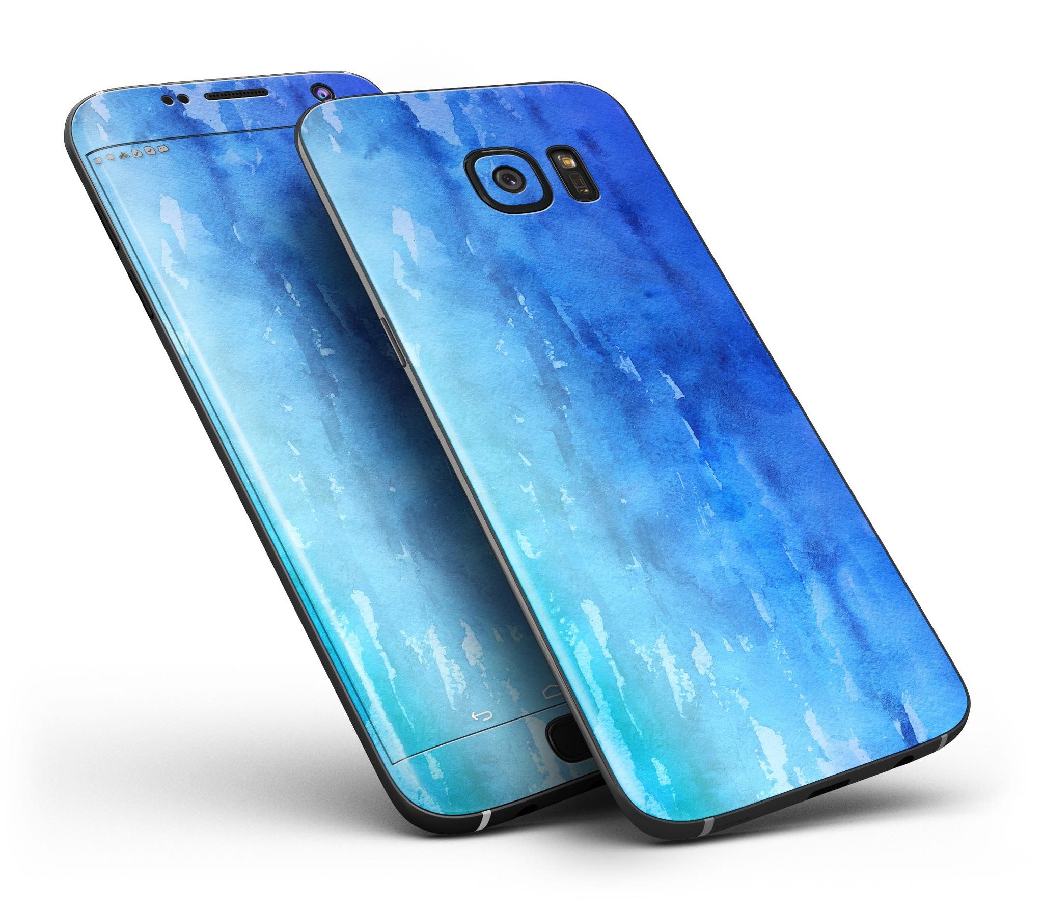 Blushed Blue 44 Absorbed Watercolor Texture skin for Samsung Galaxy S7, showcasing vibrant colors and a stylish design.