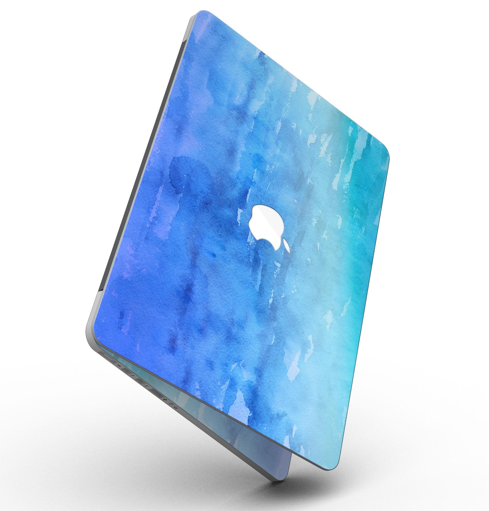 Blushed Blue 44 Absorbed Watercolor Texture skin for MacBook Pro with Retina Display, showcasing vibrant colors and a sleek design.