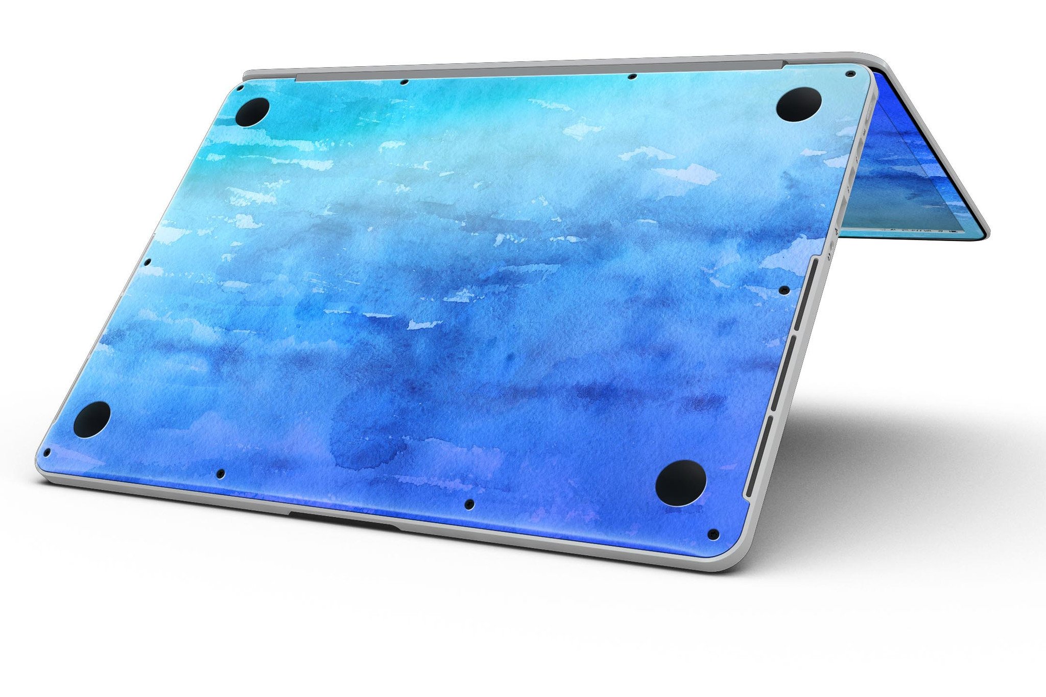 Blushed Blue 44 Absorbed Watercolor Texture skin for MacBook Pro with Retina Display, showcasing vibrant colors and a sleek design.