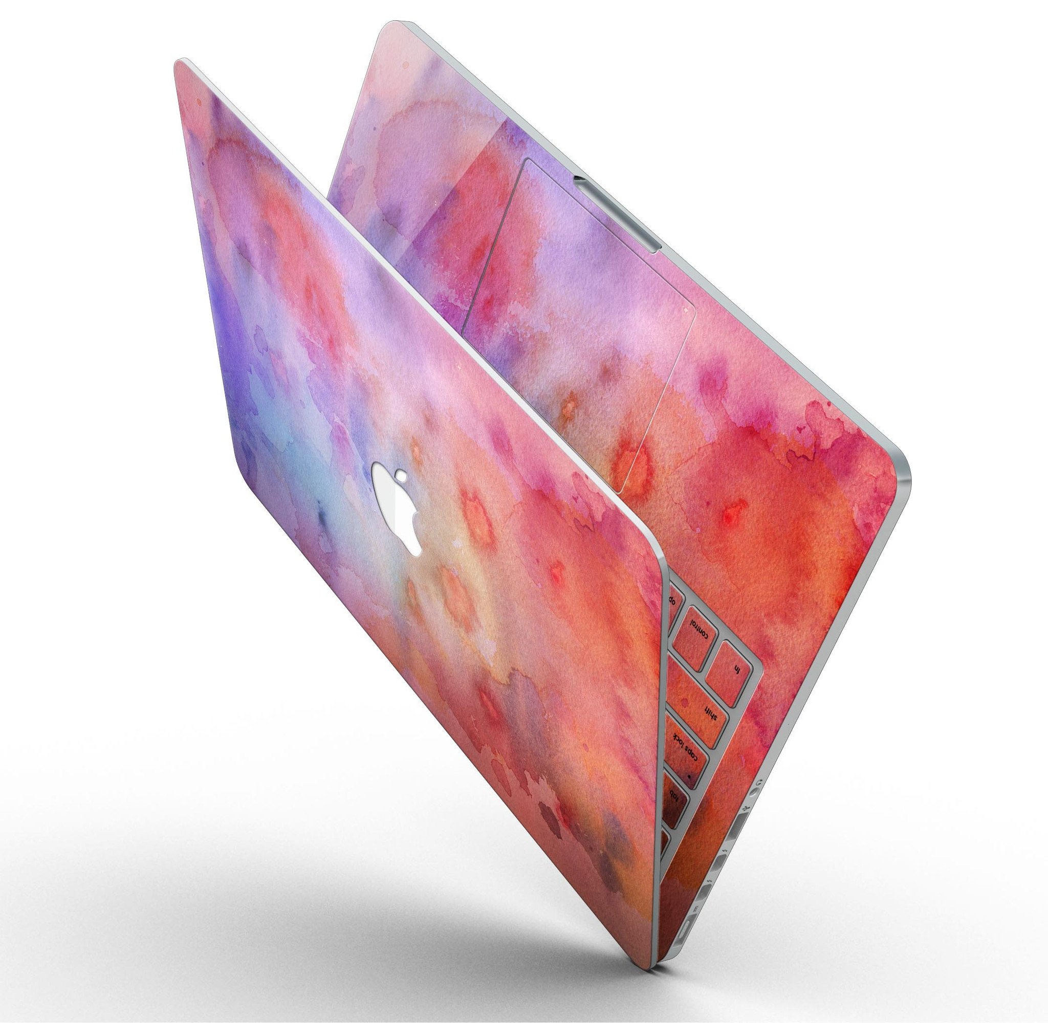 Blushed Blue 4224 Absorbed Watercolor Texture skin for MacBook Pro, showcasing vibrant colors and a stylish design.
