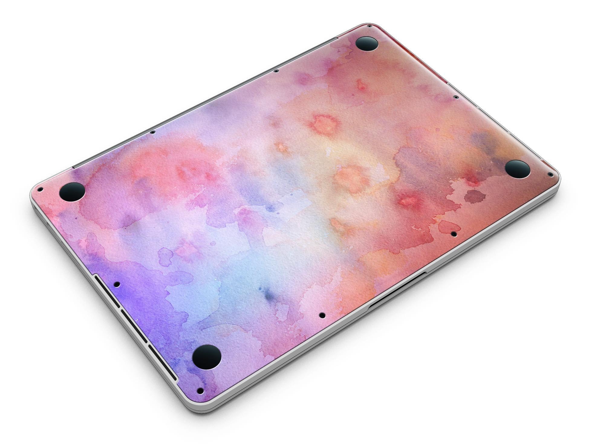 Blushed Blue 4224 Absorbed Watercolor Texture skin for MacBook Pro, showcasing vibrant colors and a stylish design.