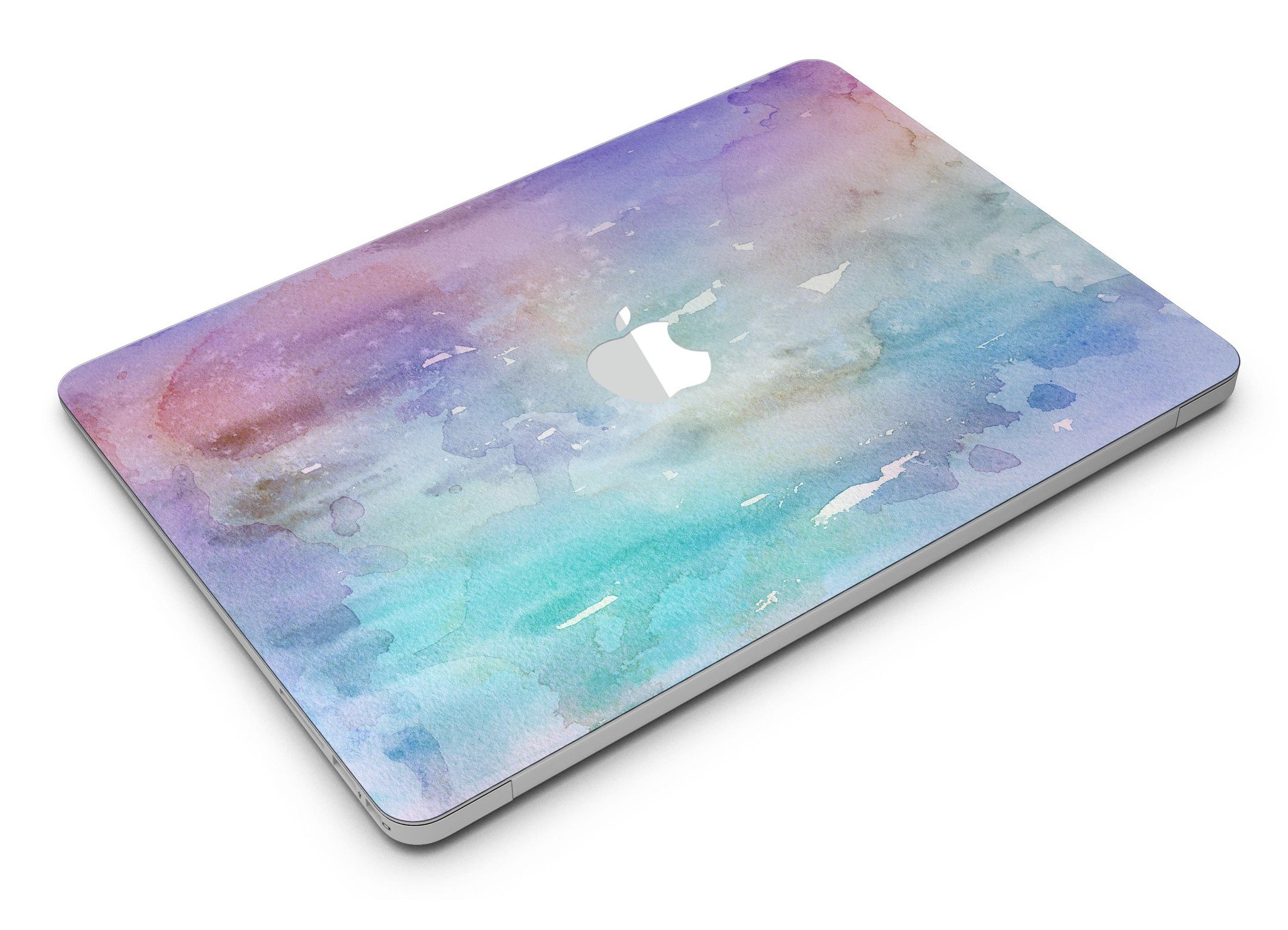 Blushed Blue to Mint 42 Watercolor Texture skin for MacBook Air, showcasing a vibrant and stylish design that protects the device.