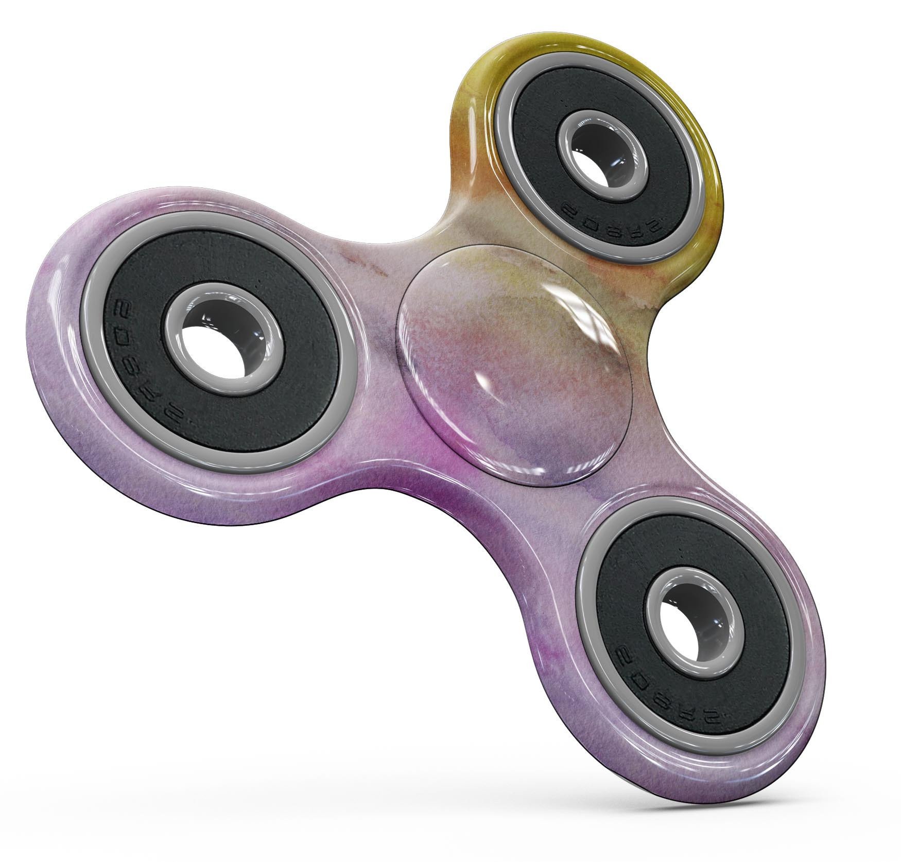 Blushed Pink 32 Absorbed Watercolor Texture skin for fidget spinner, showcasing vibrant colors and a smooth finish.
