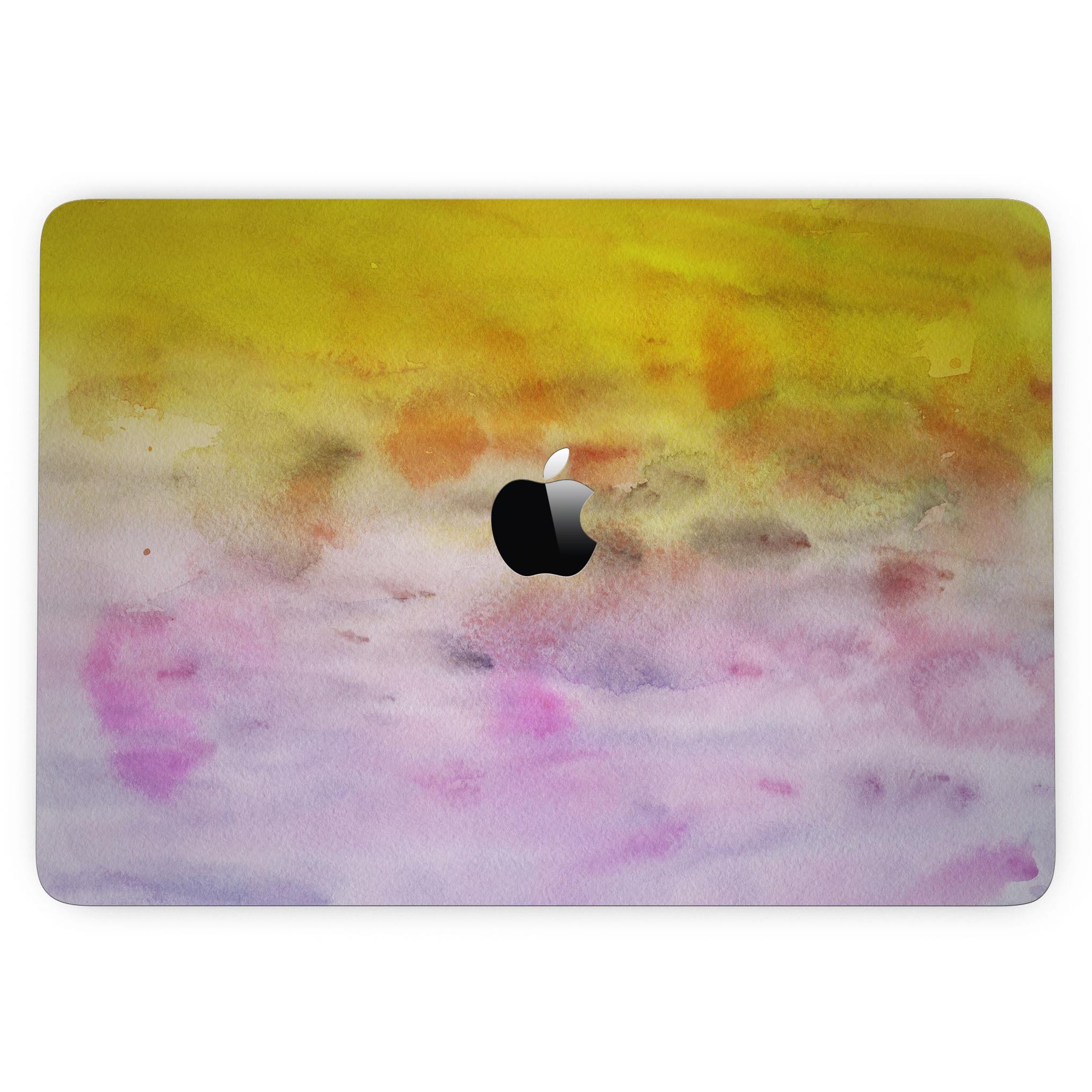 Blushed Pink 32 Absorbed Watercolor Texture skin for MacBook Pro, showcasing a vibrant watercolor design on a sleek device.