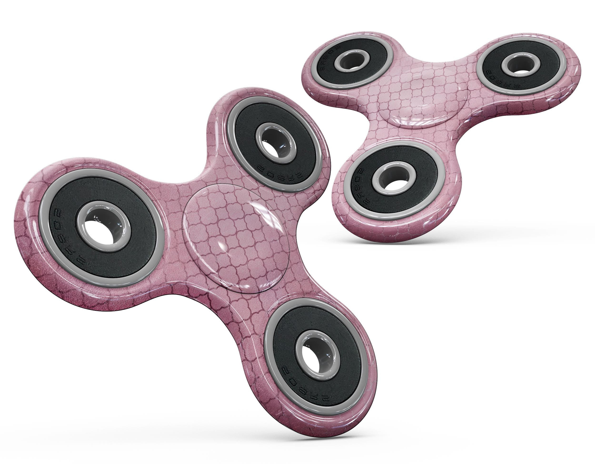 Blushed Pink Moroccan Pattern Full-Body Fidget Spinner Skin-Kit showcasing vibrant colors and intricate design.