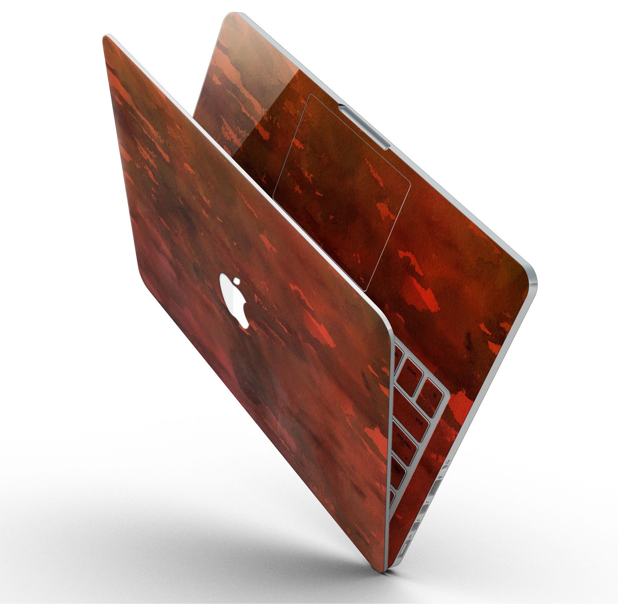 Blushed Red Absorbed Watercolor Texture skin for MacBook Pro with Retina Display, showcasing vibrant colors and a sleek design.