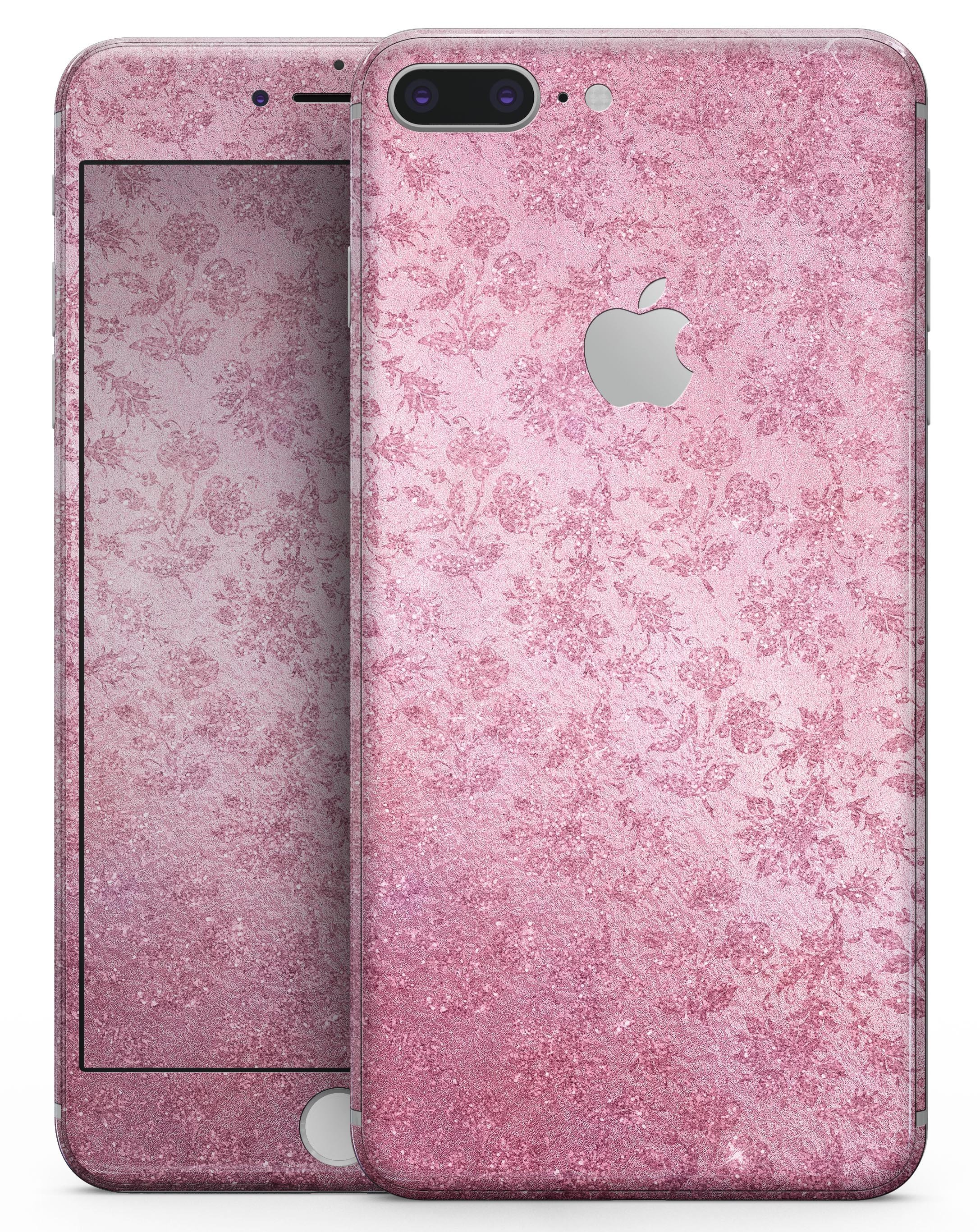 Blushed Rose Skin-kit for iPhone 8 and 8 Plus featuring a floral pattern on premium vinyl.
