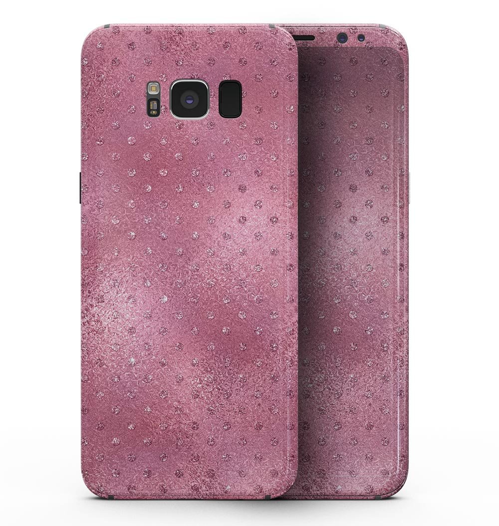Blushed Rose with Glitter Polkadots skin for Samsung Galaxy S8, showcasing a floral design with sparkling accents.
