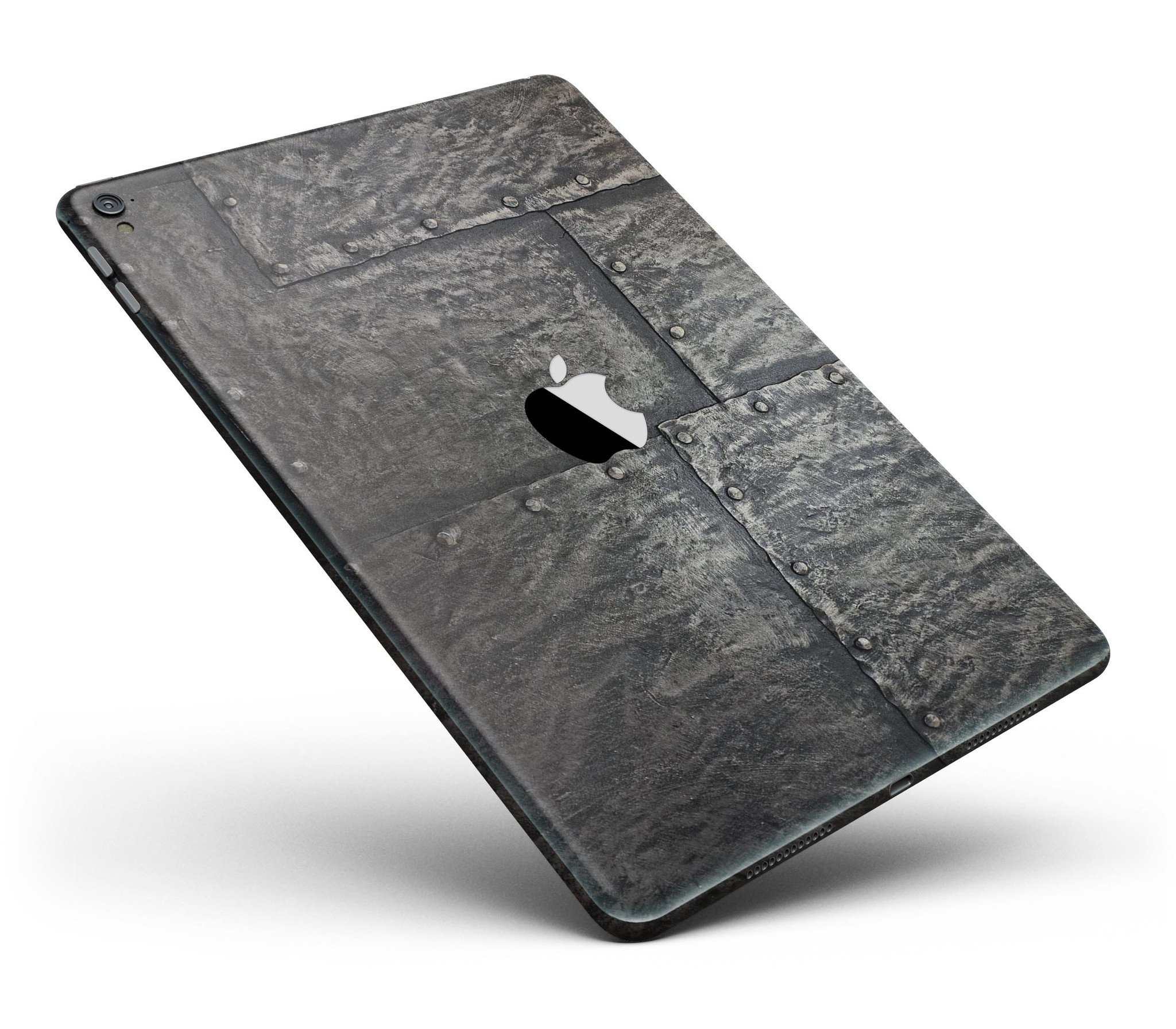 Bolted Steel Plates Full Body Skin for iPad Pro, showcasing a sleek design and premium vinyl material.