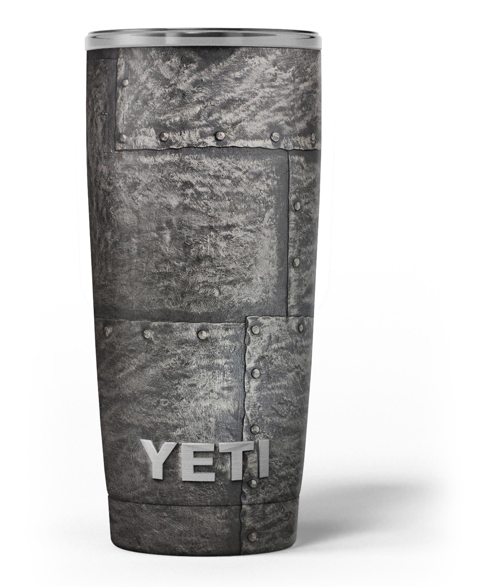 Bolted Steel Plates Skin Decal Vinyl Wrap Kit for Yeti Coolers, showcasing a stylish design and premium vinyl material.