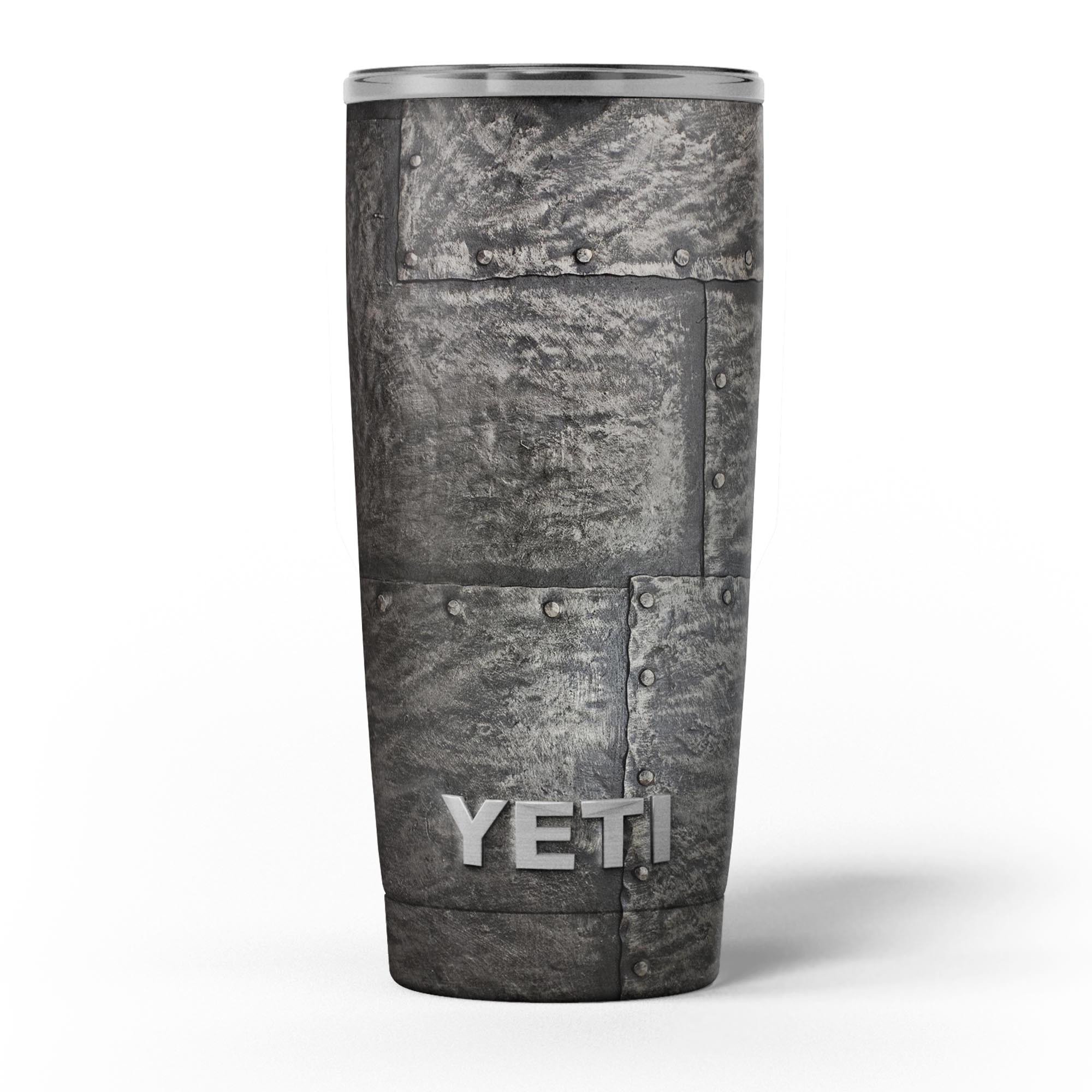 Bolted Steel Plates Skin Decal Vinyl Wrap Kit for Yeti Coolers, showcasing a stylish design and premium vinyl material.