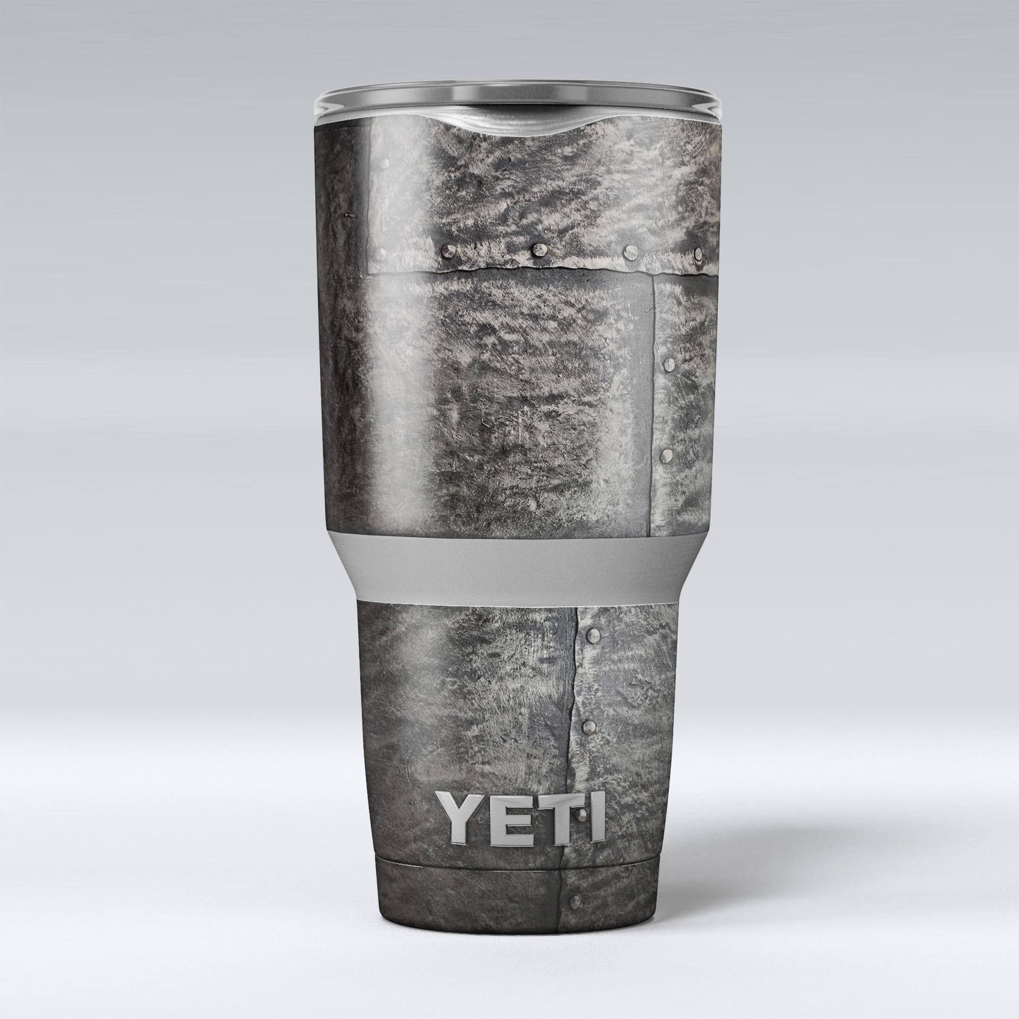 Bolted Steel Plates Skin Decal Vinyl Wrap Kit for Yeti Coolers, showcasing a stylish design and premium vinyl material.