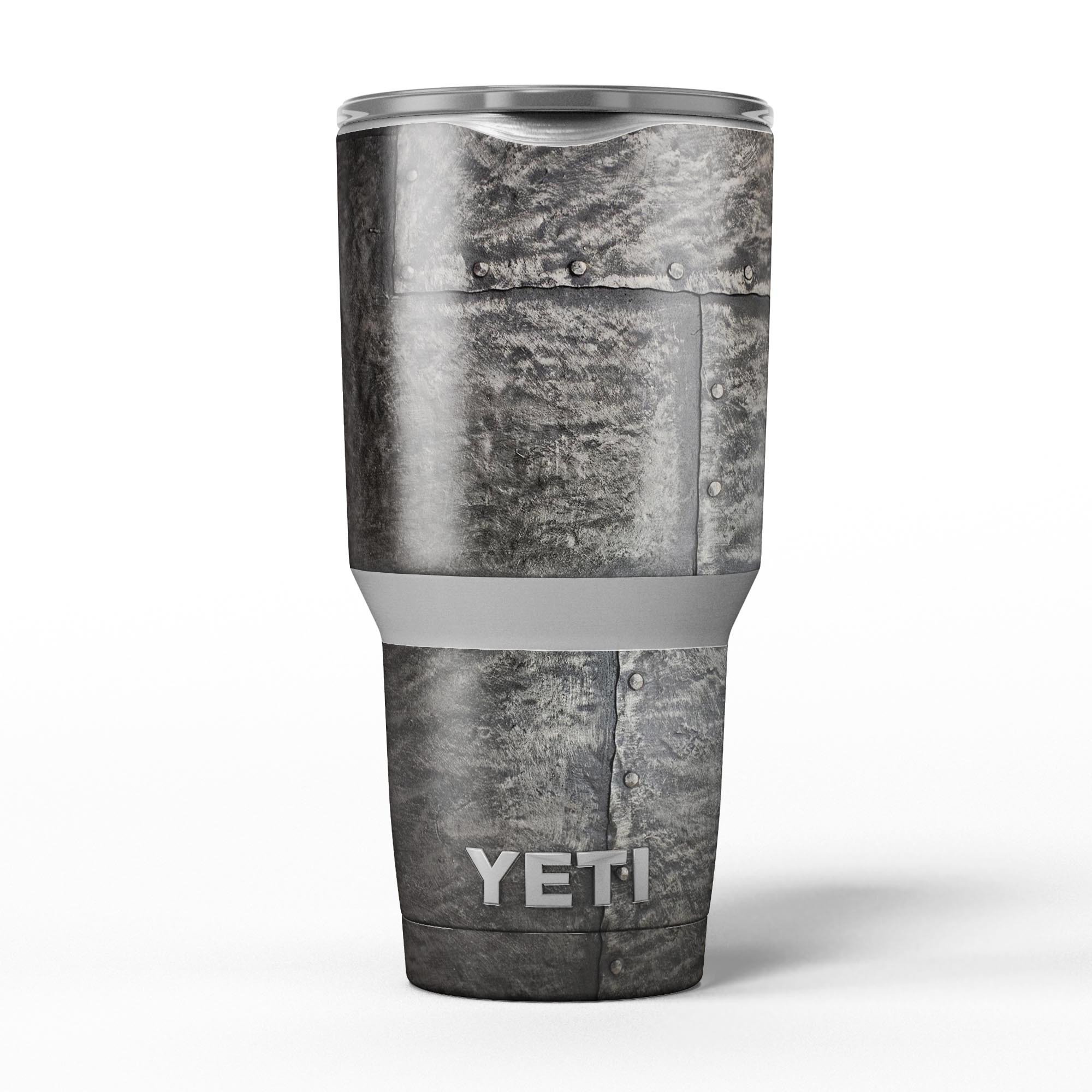 Bolted Steel Plates Skin Decal Vinyl Wrap Kit for Yeti Coolers, showcasing a stylish design and premium vinyl material.