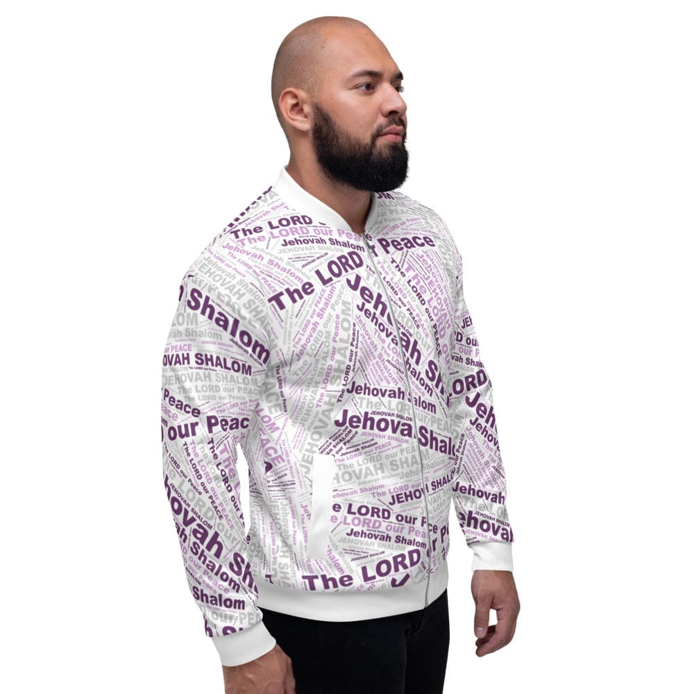 Purple Bomber Jacket for Men featuring a zipper closure and relaxed fit, perfect for casual and business wear.