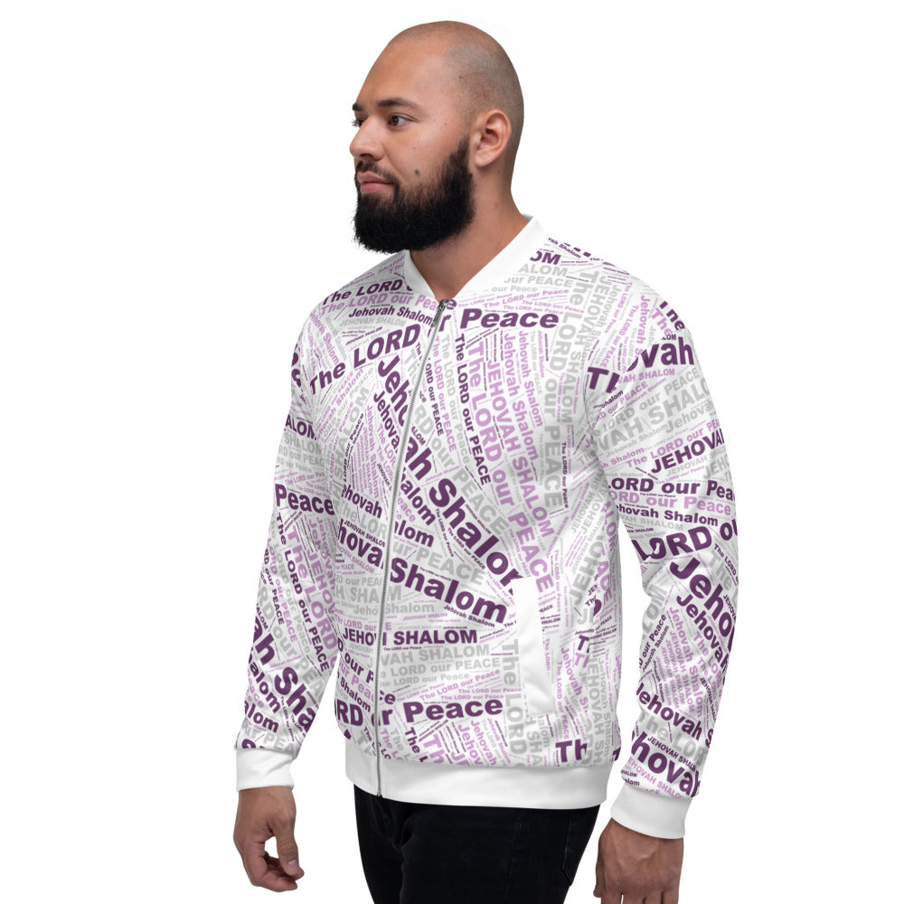 Purple Bomber Jacket for Men featuring a zipper closure and relaxed fit, perfect for casual and business wear.