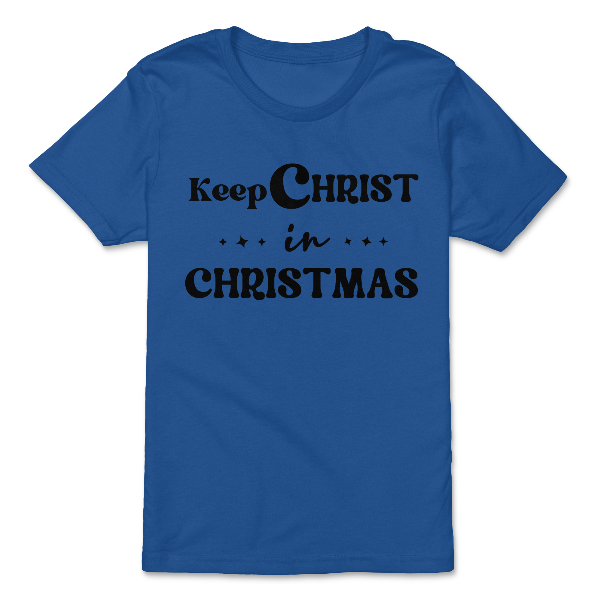 Boys Short Sleeve T-Shirt featuring 'Keep Christ In Christmas' design, made of soft cotton, suitable for youth.