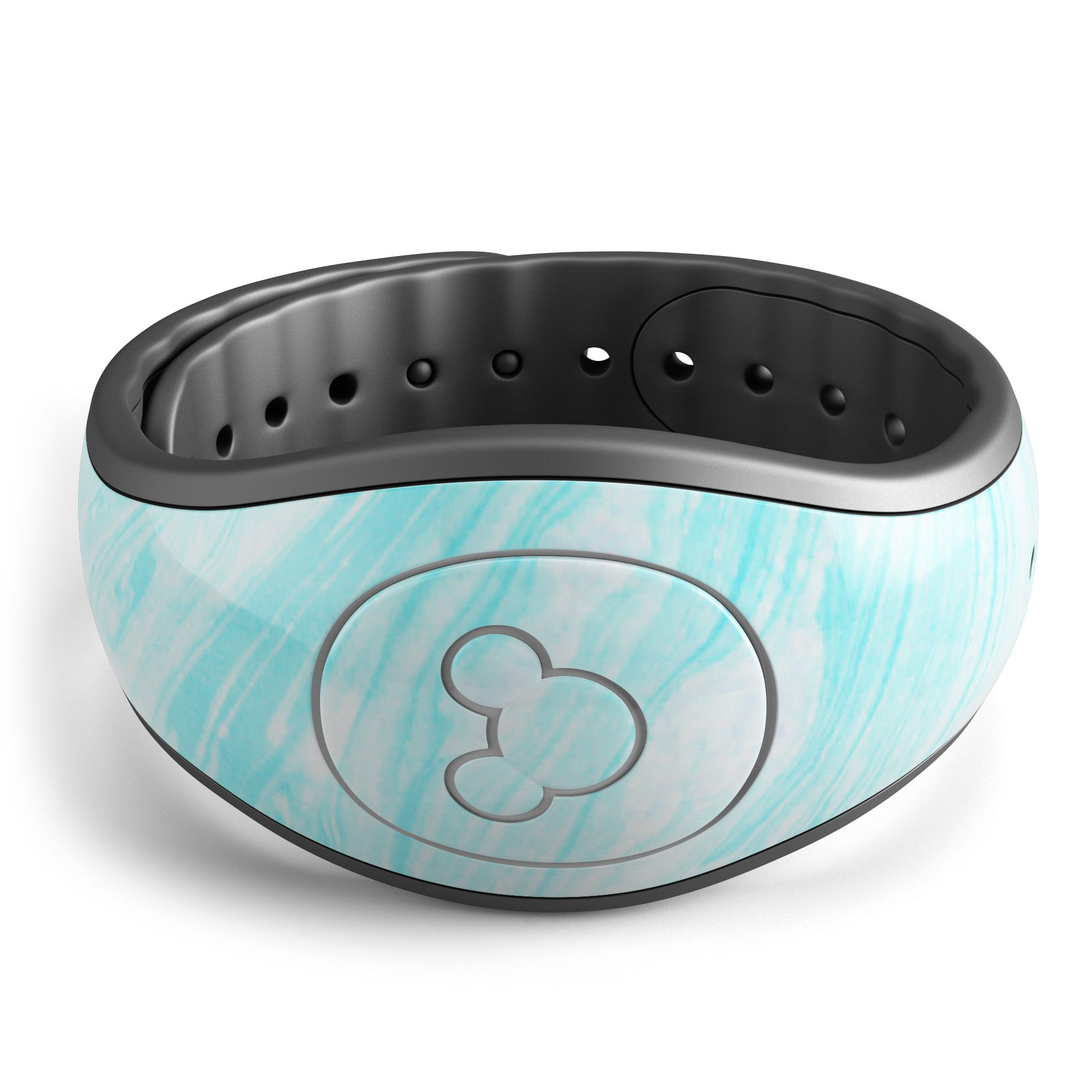 Bright Blue Textured Marble decal skin wrap kit for Disney Magic Band, showcasing vibrant blue marble design and high-quality finish.