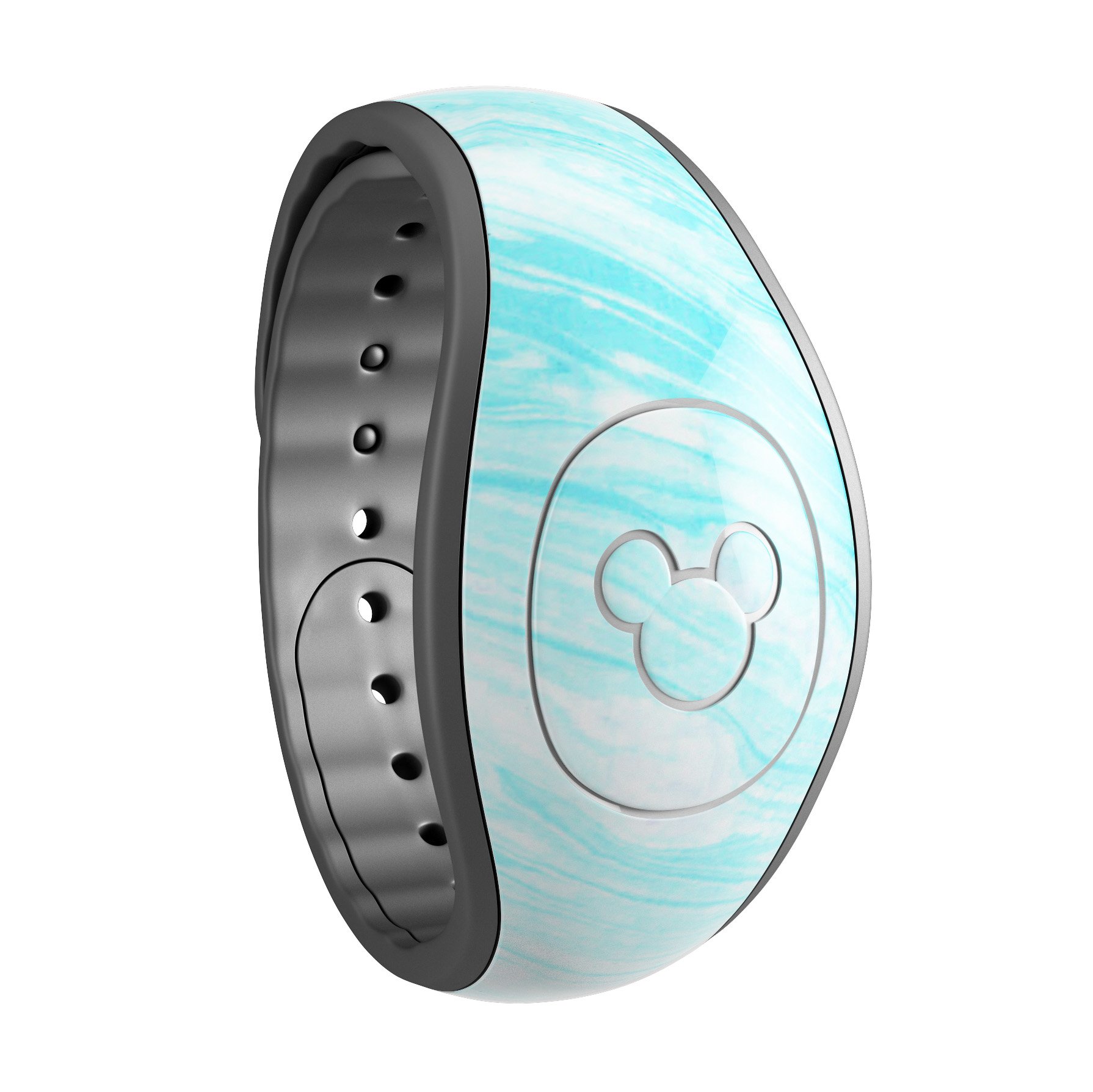Bright Blue Textured Marble decal skin wrap kit for Disney Magic Band, showcasing vibrant blue marble design and high-quality finish.
