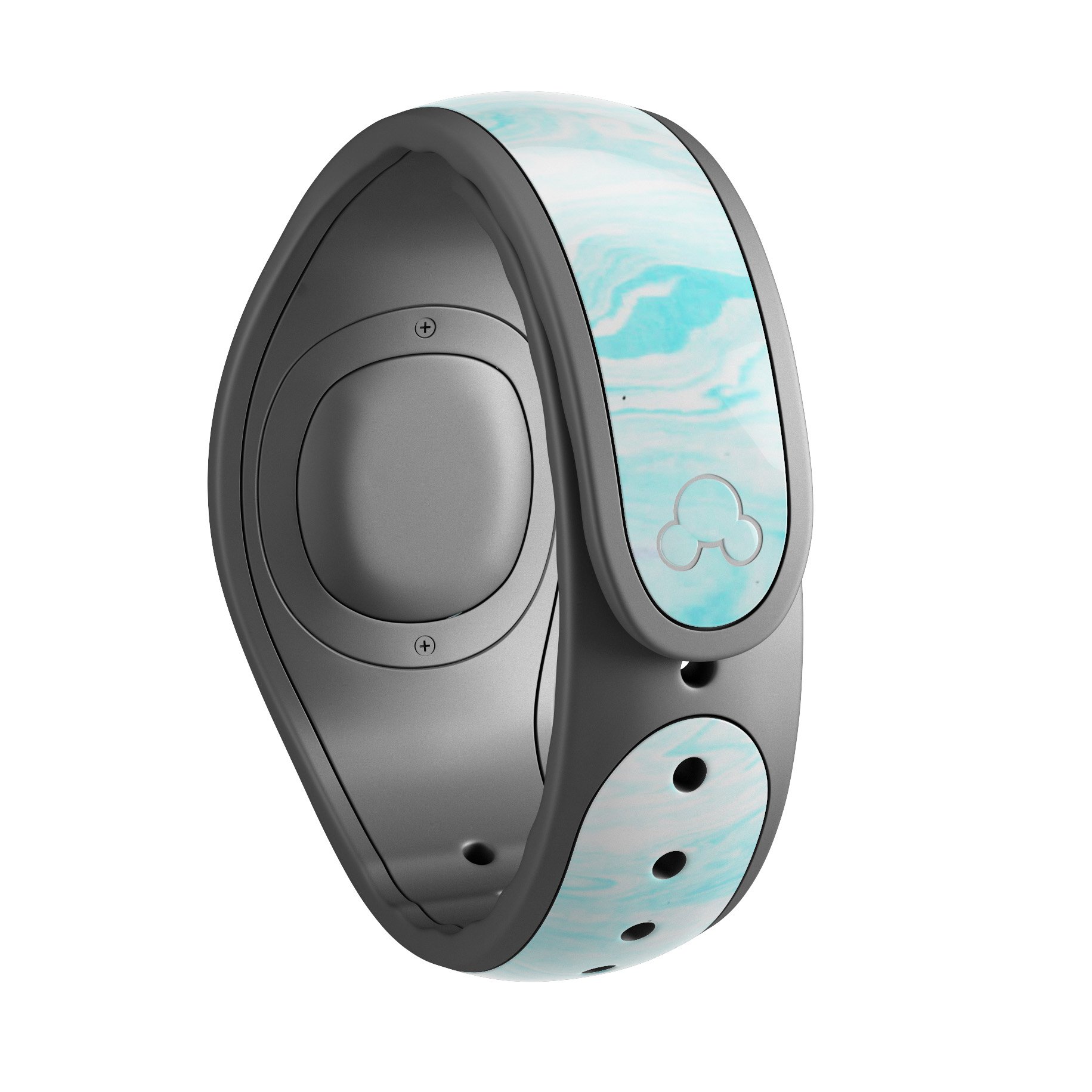 Bright Blue Textured Marble decal skin wrap kit for Disney Magic Band, showcasing vibrant blue marble design and high-quality finish.