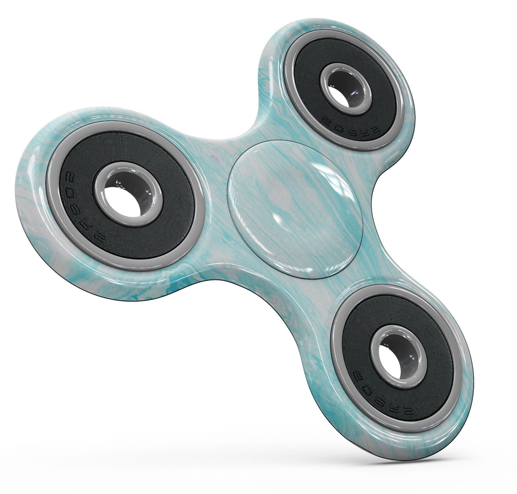 Bright blue textured marble fidget spinner skin kit showcasing vibrant colors and unique design.