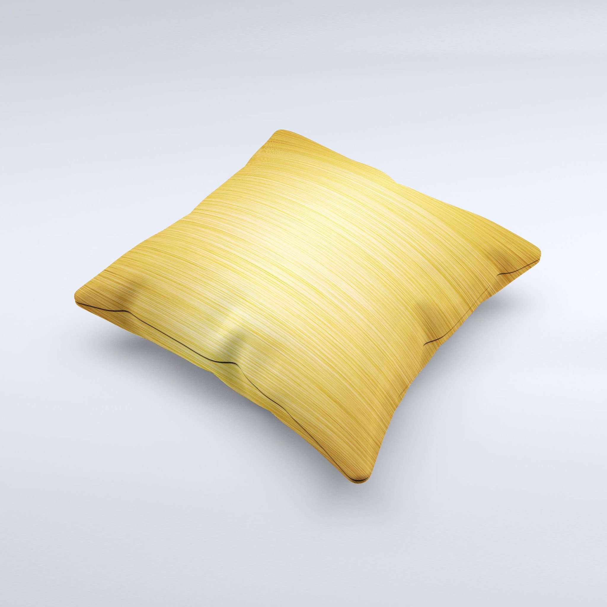 Bright Brushed Gold Surface ink-Fuzed Decorative Throw Pillow showcasing a luxurious gold design with a soft texture, handcrafted in Virginia.