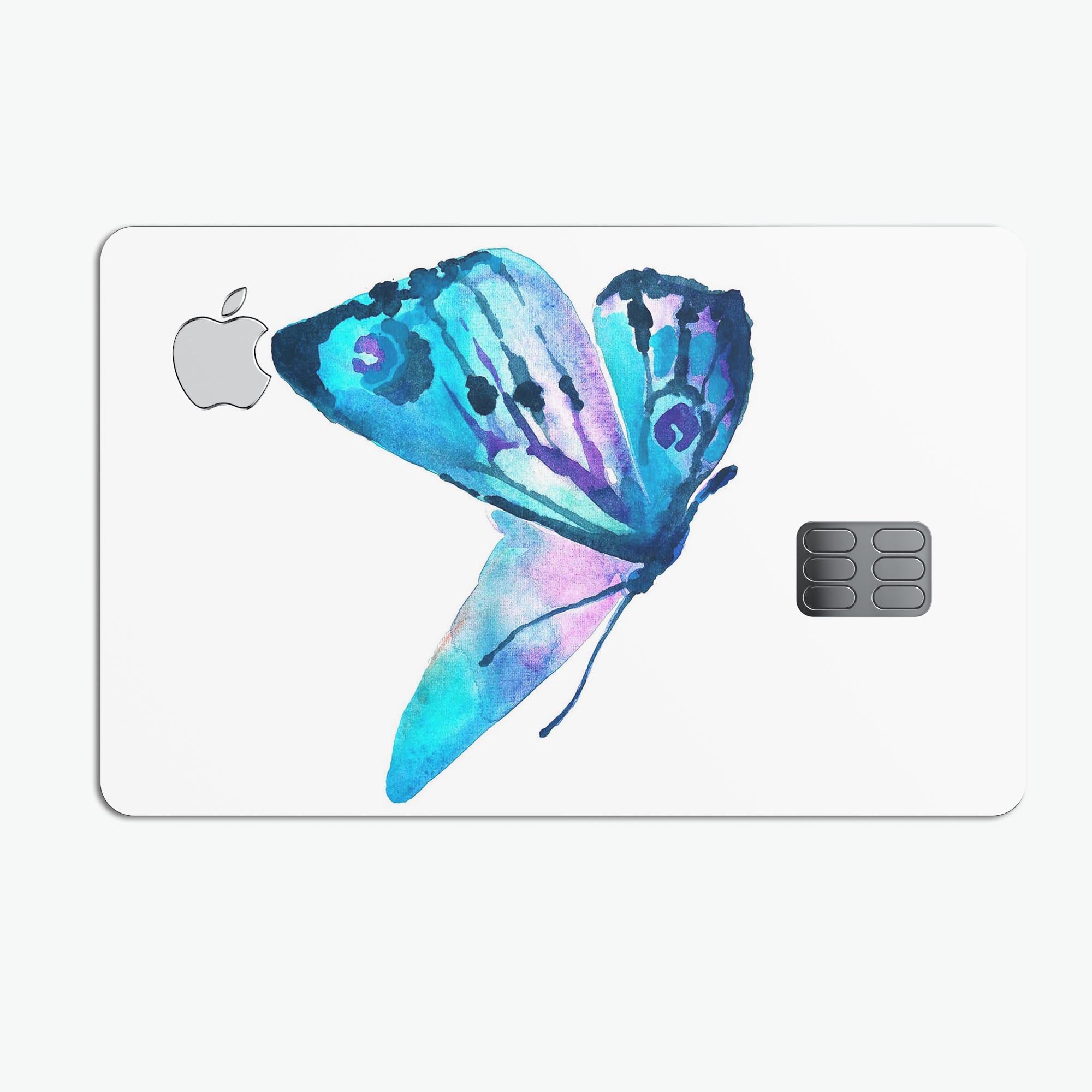 Bright Graceful Butterfly decal skin-kit for Apple Card, showcasing a vibrant butterfly design on premium vinyl material.