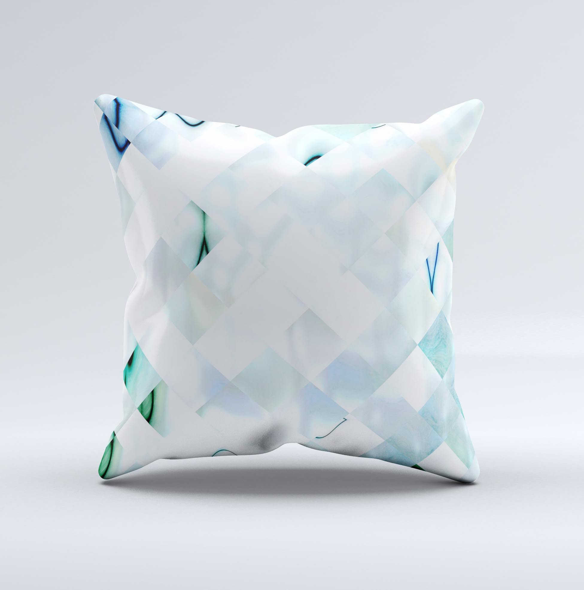 Bright Highlighted Tile Pattern ink-Fuzed Decorative Throw Pillow showcasing vibrant colors and unique design, handcrafted in Virginia.