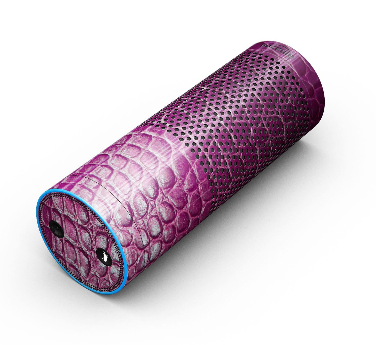 Bright magenta alligator skin full-body skin-kit for Amazon Echo, showcasing vibrant color and texture.
