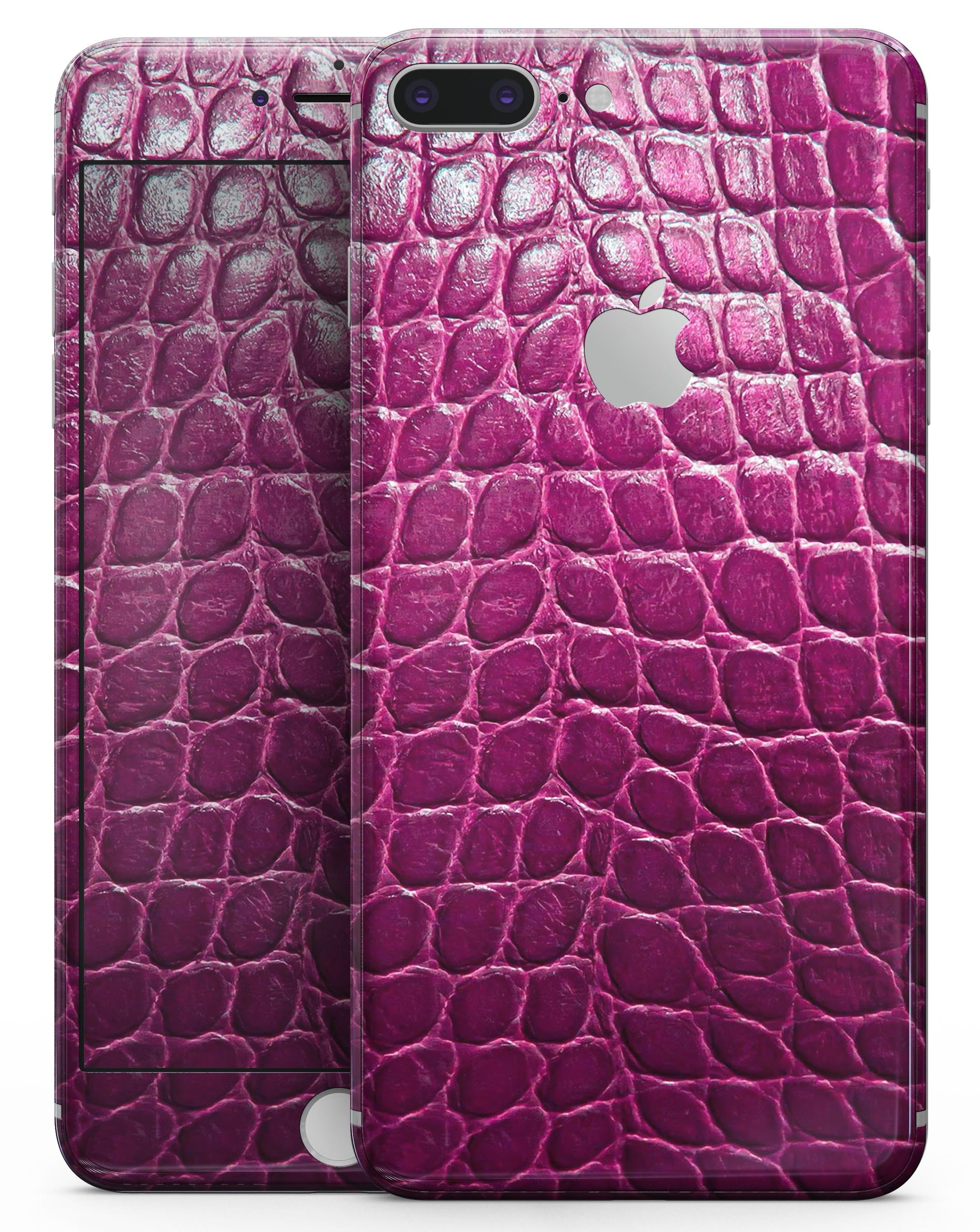 Bright Magenta Alligator Skin for iPhone 8 and 8 Plus, showcasing a vibrant color and unique texture.