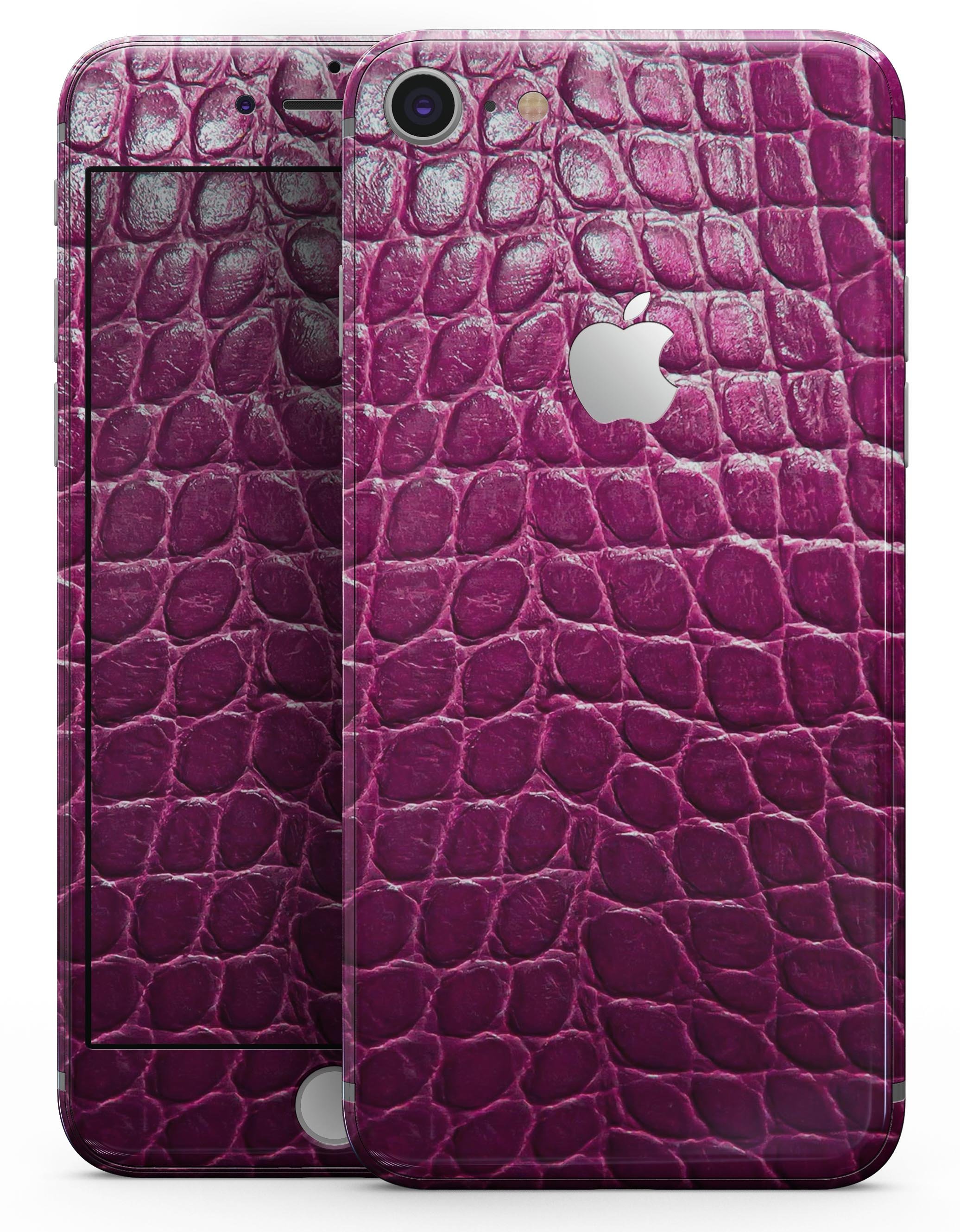 Bright Magenta Alligator Skin for iPhone 8 and 8 Plus, showcasing a vibrant color and unique texture.