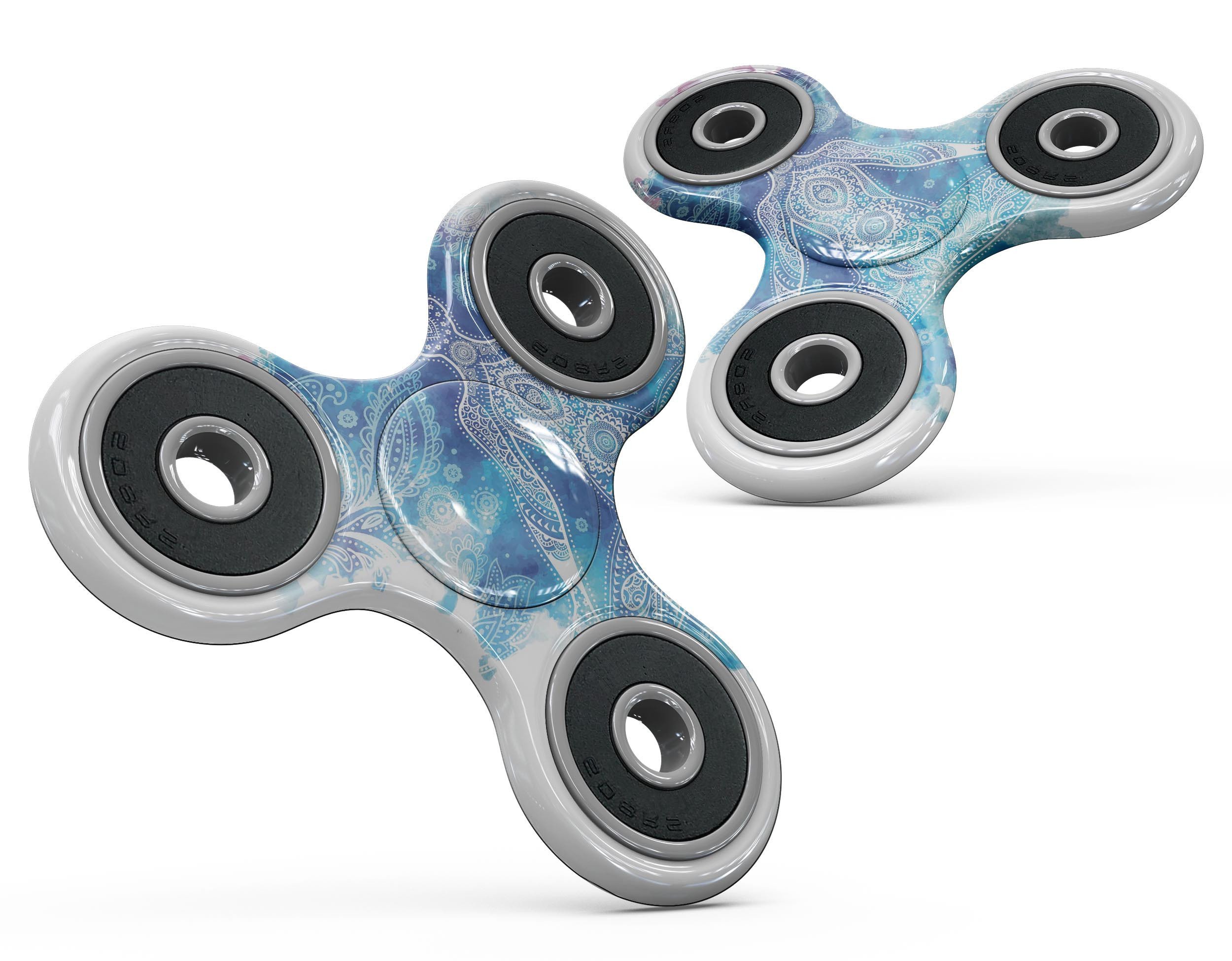 Bright Oil Yoga Mood Full-Body Fidget Spinner Skin-Kit showcasing vibrant yoga-themed design on premium vinyl.