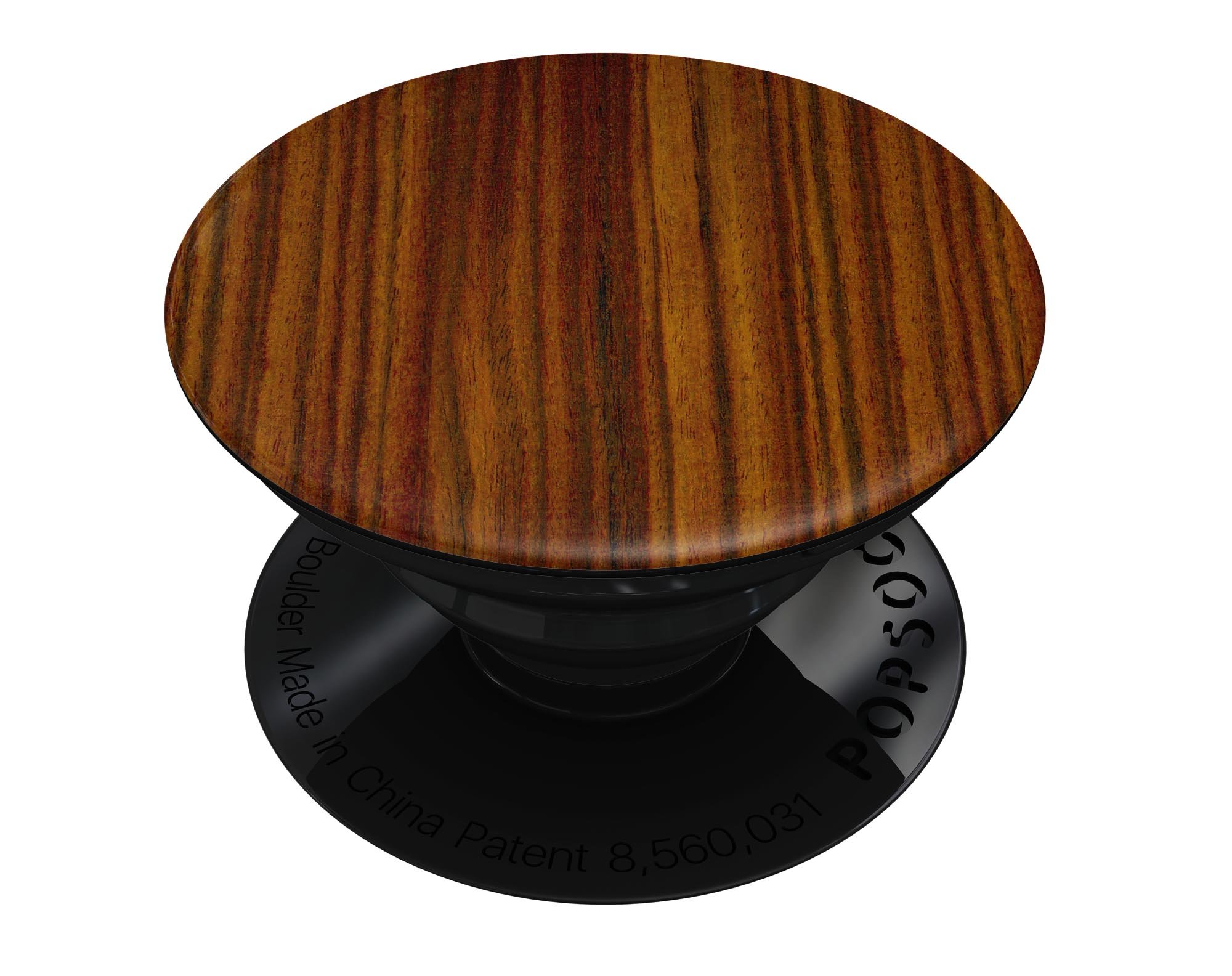 Bright Red Ebony Woodgrain Skin Kit for PopSockets, showcasing a vibrant woodgrain design on premium vinyl.