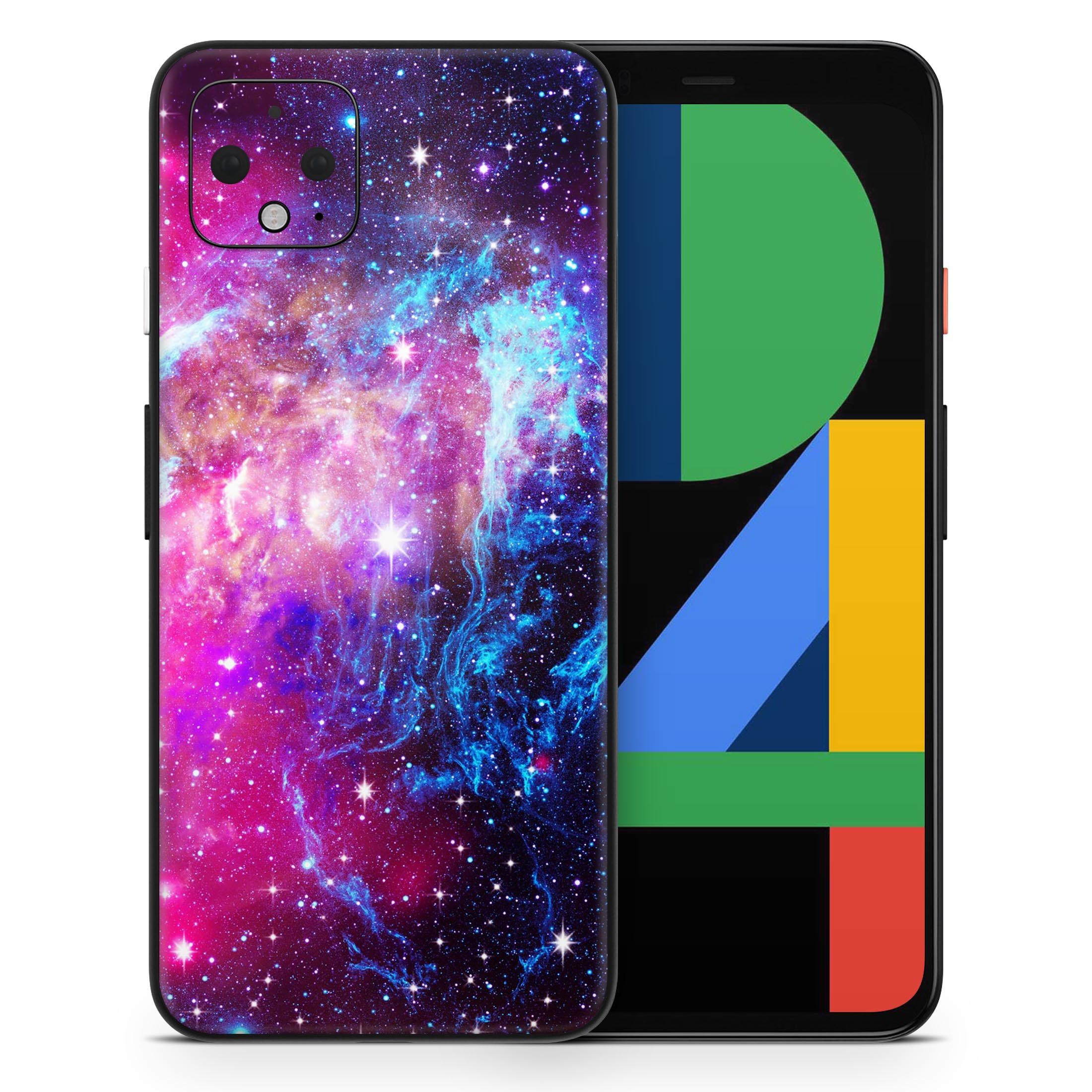 Bright Trippy Space full body skin decal wrap kit for Google Pixel, showcasing vibrant colors and unique design.