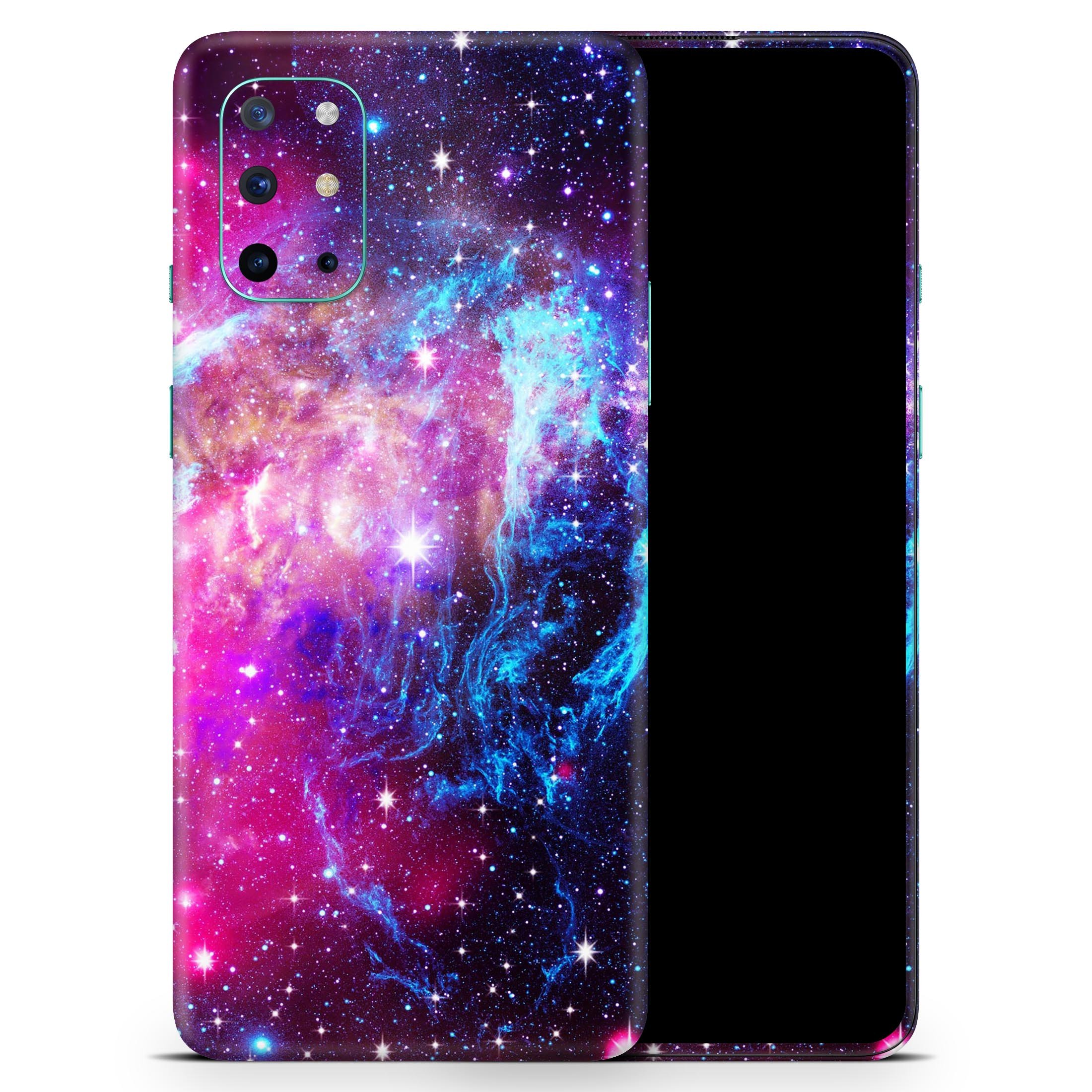 Bright Trippy Space full body skin decal wrap kit for OnePlus phones, showcasing vibrant colors and a sleek design.