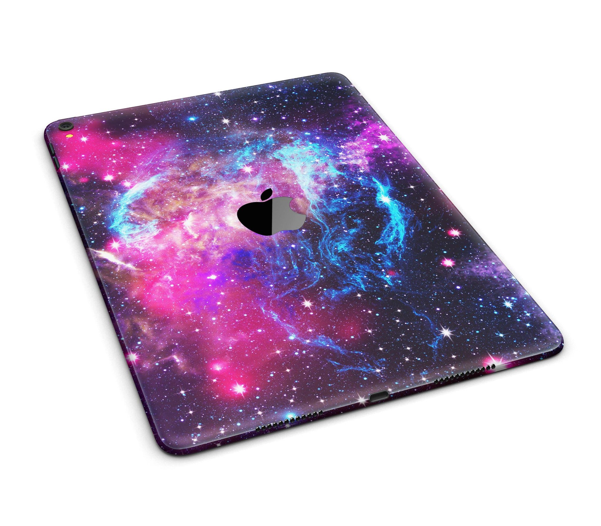 Bright Trippy Space Full Body Skin for iPad Pro, showcasing vibrant colors and unique design, fits both 9.7" and 12.9" models.
