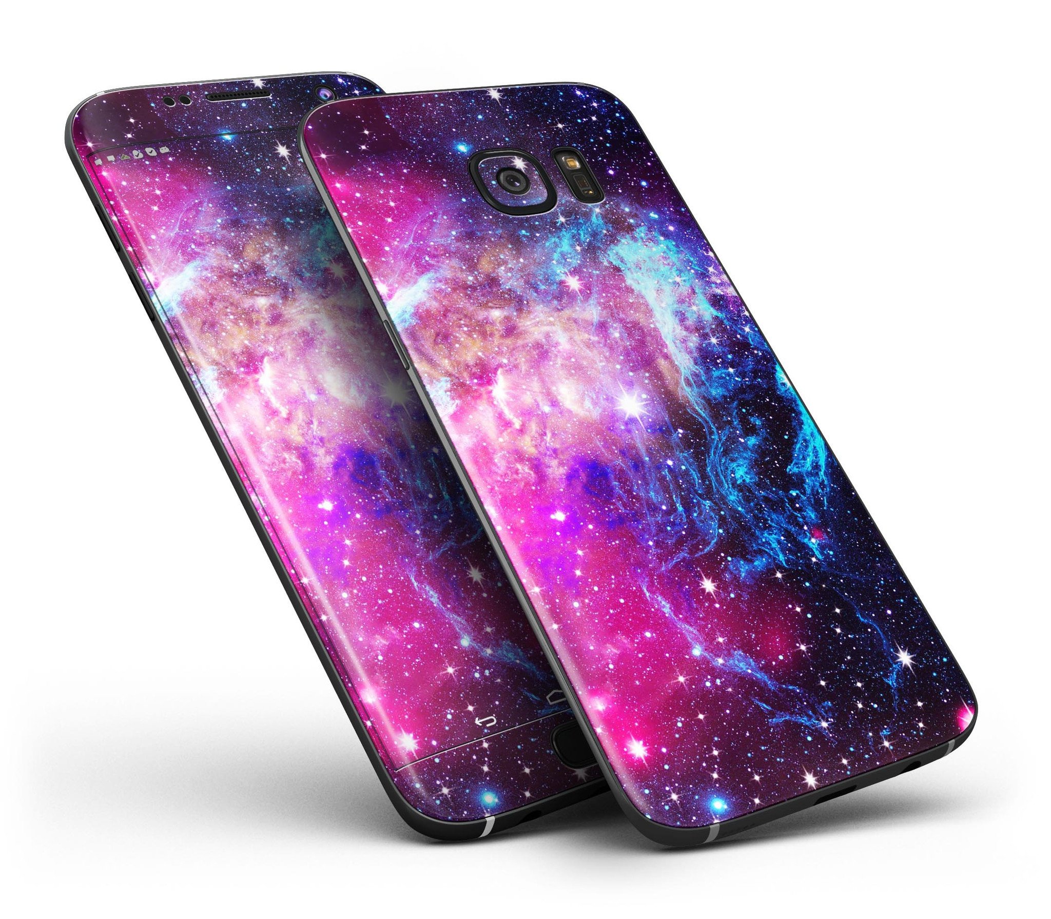 Bright Trippy Space Full Body Skin-Kit for Samsung Galaxy S7, showcasing vibrant colors and unique design.
