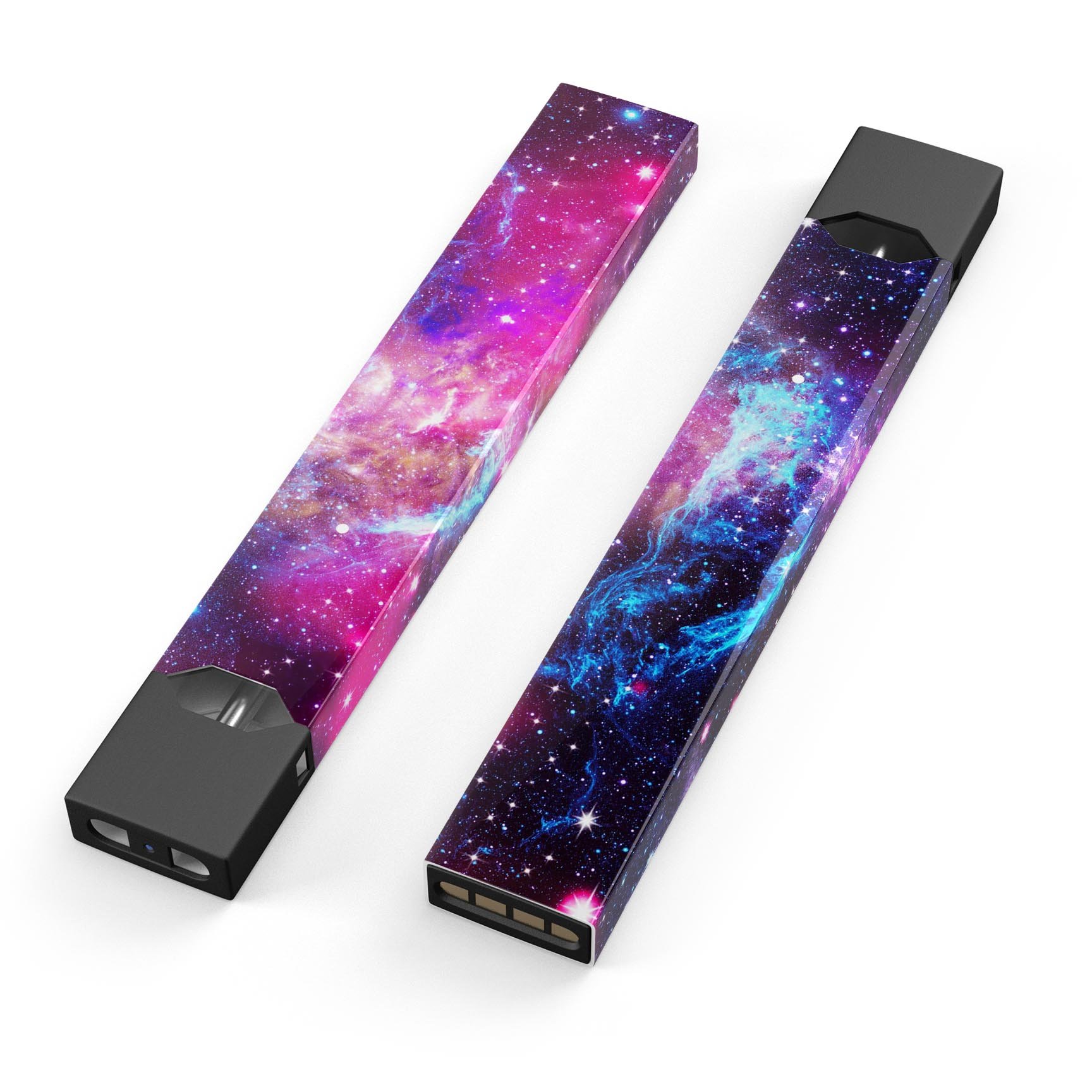 Bright Trippy Space skin-wrap sticker designed for JUUL vaping device, featuring vibrant colors and a unique trippy pattern.