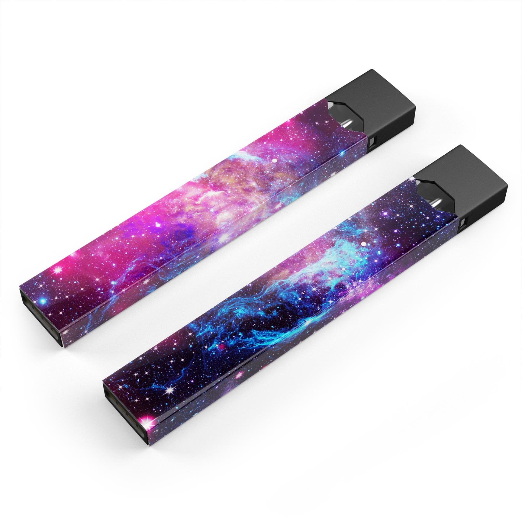 Bright Trippy Space skin-wrap sticker designed for JUUL vaping device, featuring vibrant colors and a unique trippy pattern.