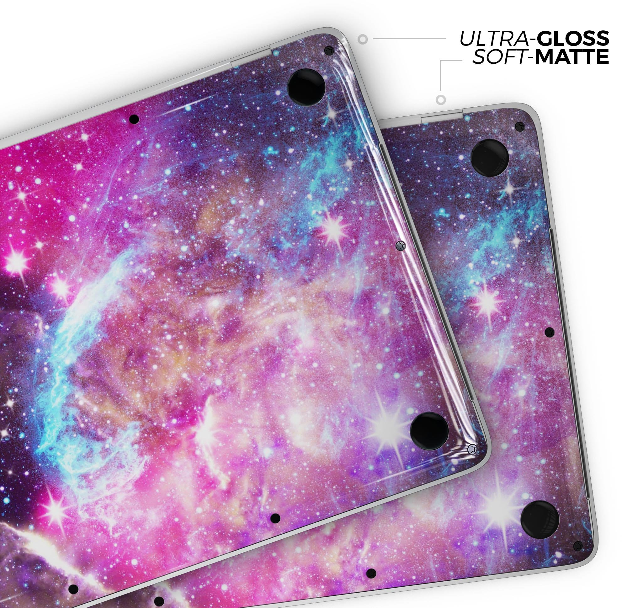 Bright Trippy Space skin decal wrap kit for Apple MacBook, showcasing vibrant colors and unique design for stylish protection.