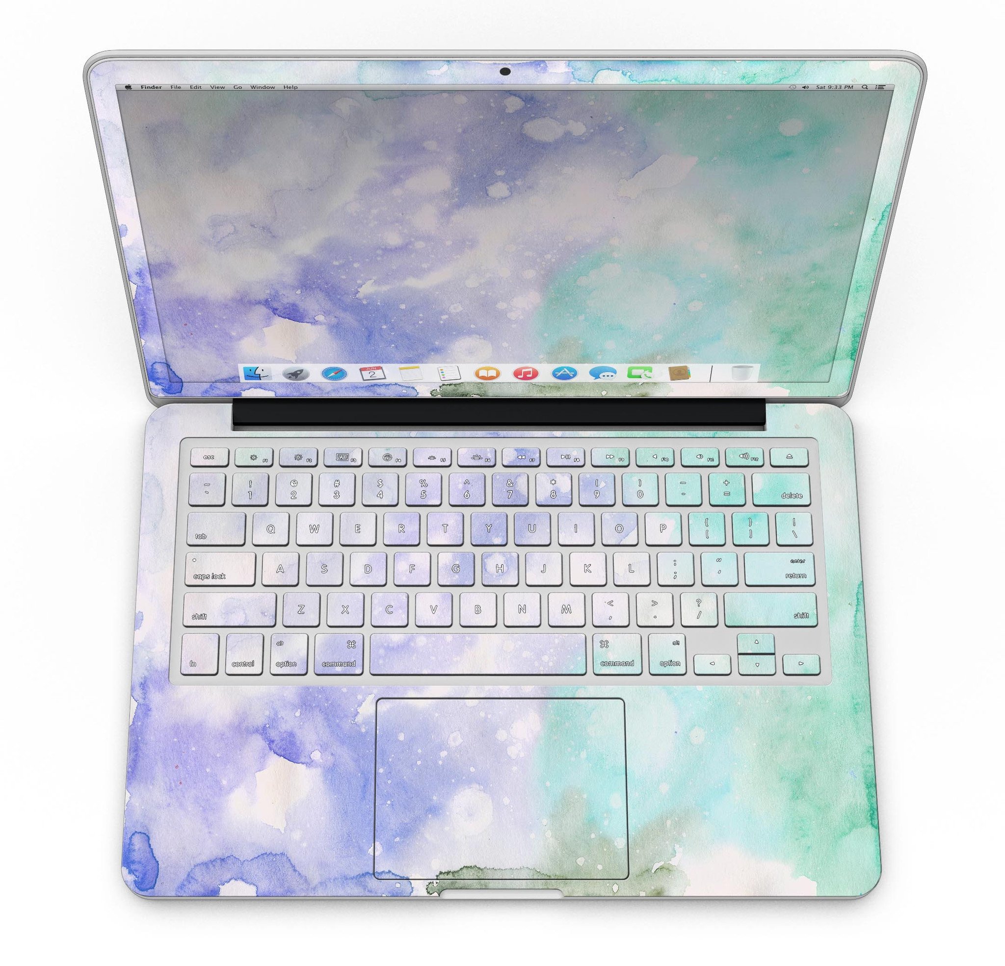 Bright v3 Absorbed Watercolor Texture skin for MacBook Pro with Retina Display, showcasing vibrant colors and artistic design.