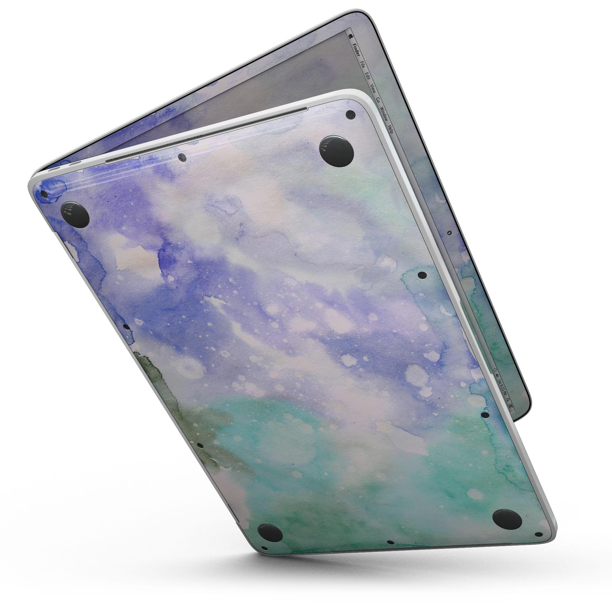 Bright v3 Absorbed Watercolor Texture skin for MacBook Pro with Touch Bar, showcasing vibrant colors and a sleek design.