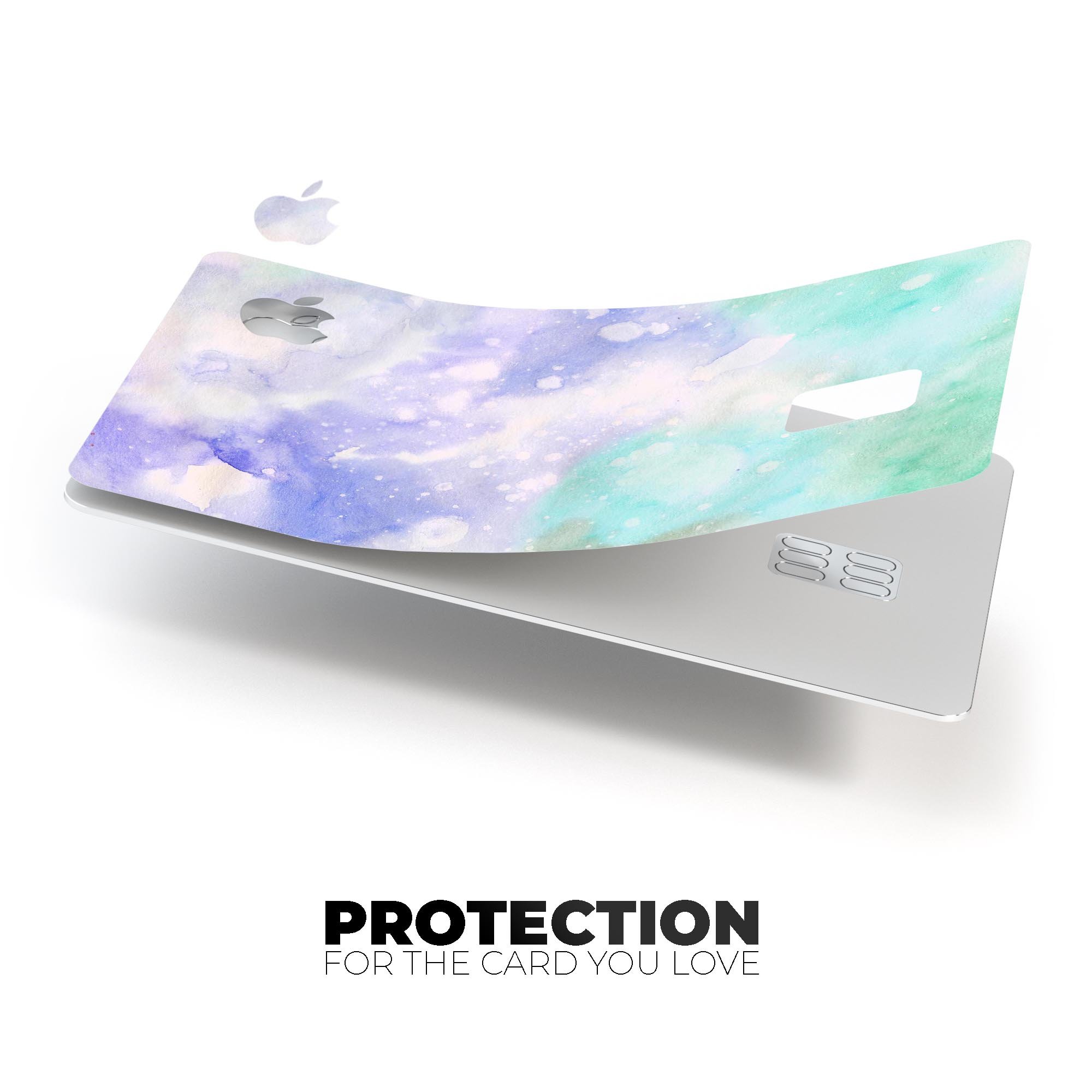 Bright v3 Absorbed Watercolor Texture decal for Apple Card, showcasing vibrant colors and premium vinyl material.